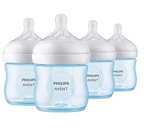 Biberón Philips Avent Natural Response Azul, 4 oz - Paquete de 4