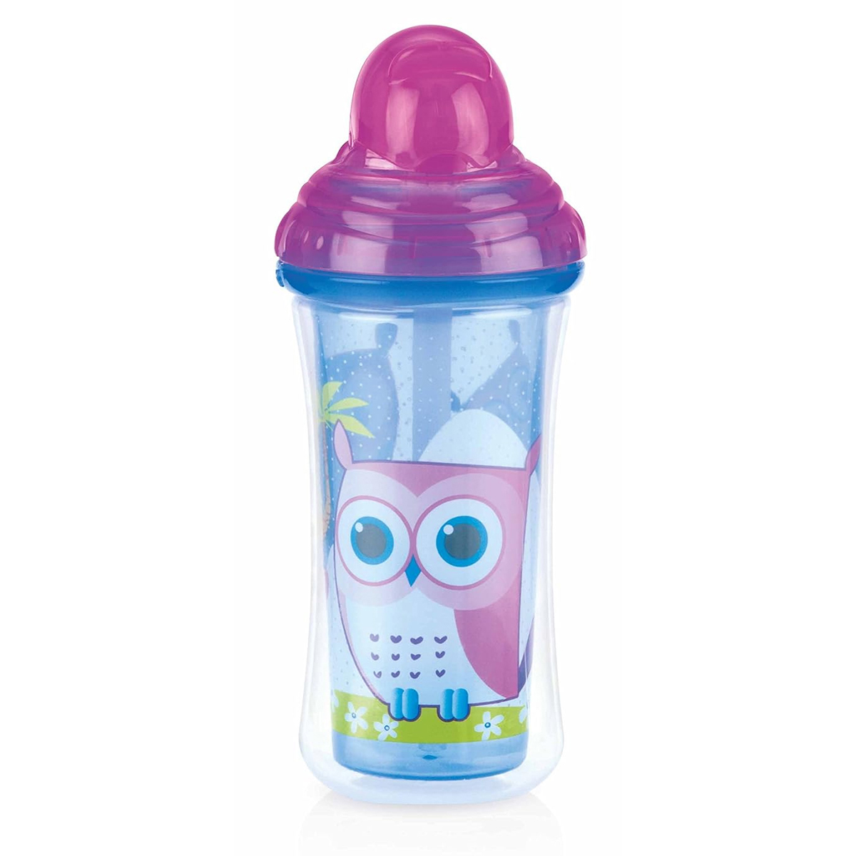 Foto 2 pulgar | Vaso Térmico Clik-it Popote Nuby 9 oz Búhos