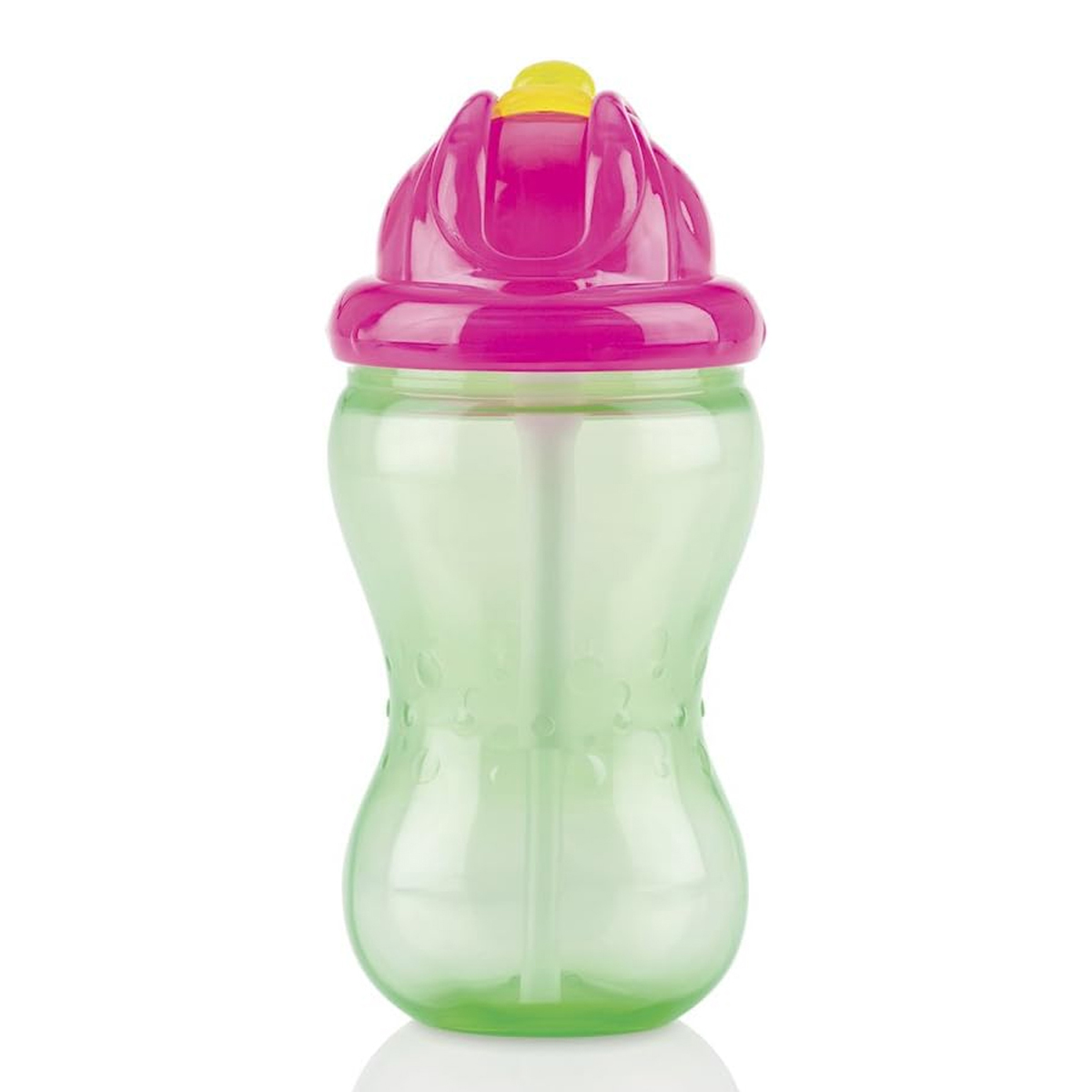 Foto 2 pulgar | Vaso Flip It Popote Nuby 12oz Verde con Rosa