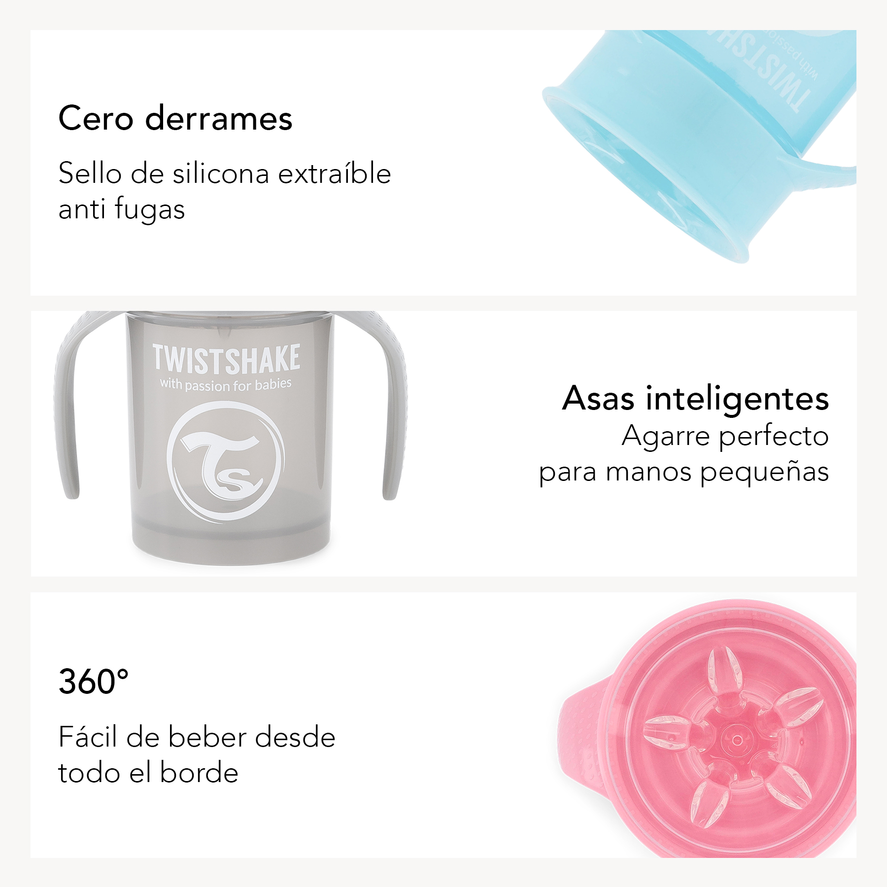 Foto 5 pulgar | Taza 360 Twistshake Bebé Aprendizaje Bebida 230ml Ergonómica Color Rosa