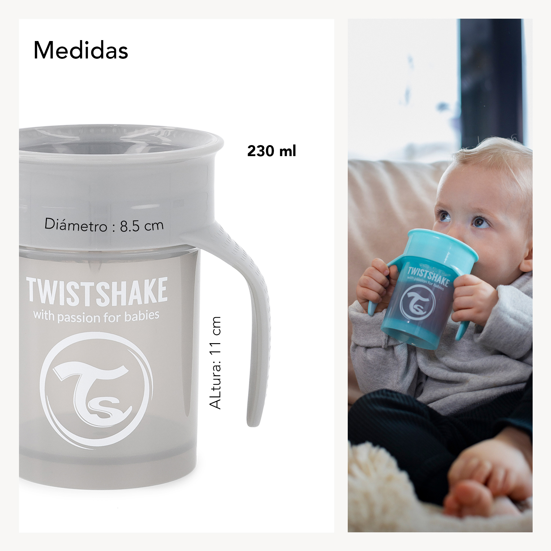 Foto 5 | Taza 360 Twistshake Bebé Aprendizaje Bebida 230ml Ergonómica Color Rosa