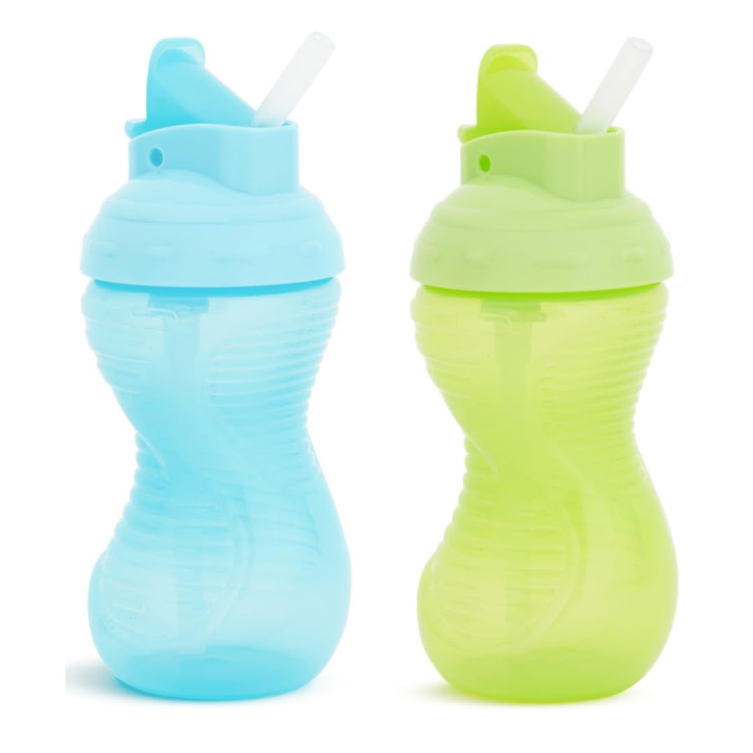 Pajita Plegable Munchkin Mighty Grip De Sippy Cups 300 Ml 6 A 18 M, Sin Bpa - Venta Internacional