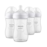 Biberón Con Tetina Natural, Transparente, 9 Oz, Paquete De 4 - Venta Internacional.