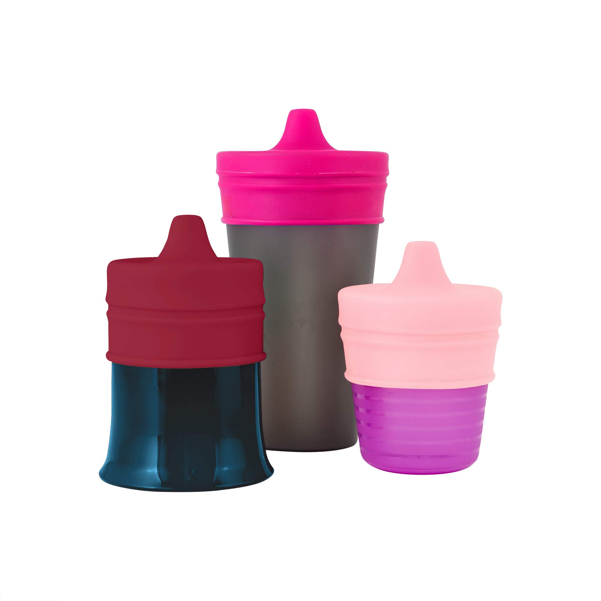 Foto 2 | Tapas De Silicona Para Vasos Boon Snug, Color Rosa, 3 Unidades - Venta Internacional.