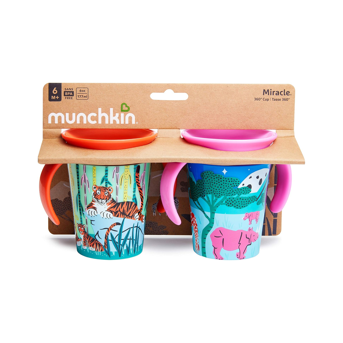 Foto 3 pulgar | Vaso Miracle 360 Cup Munchkin 6oz Wild Rosa Naranja