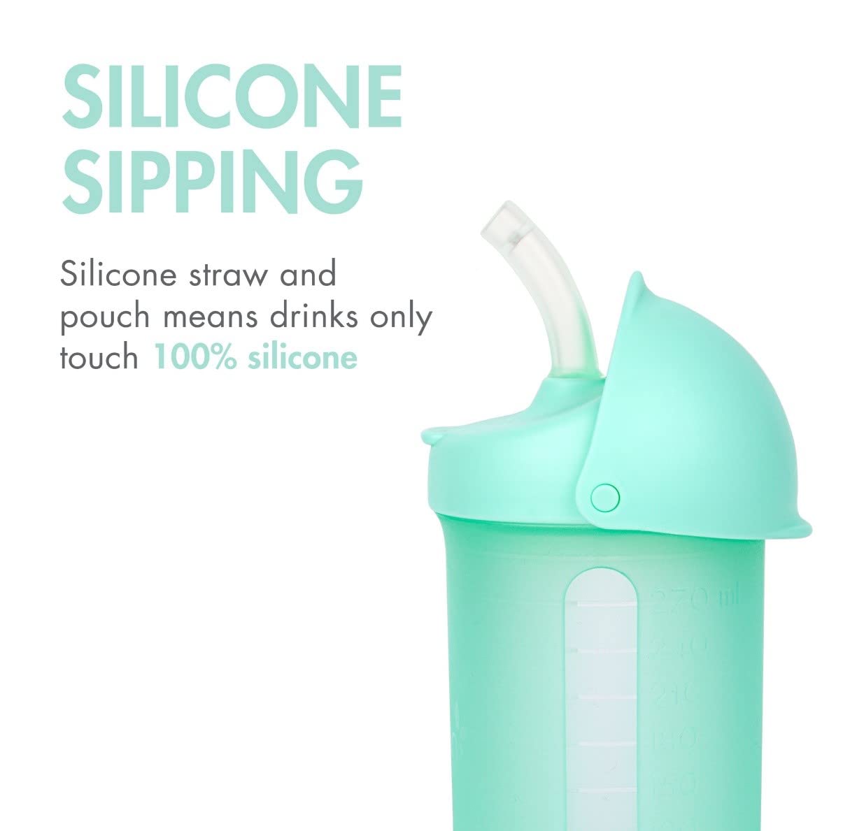 Foto 3 pulgar | Pajita Aislante De Silicona Sippy Cup Boon Swig, 270 Ml, Color Menta - Venta Internacional.