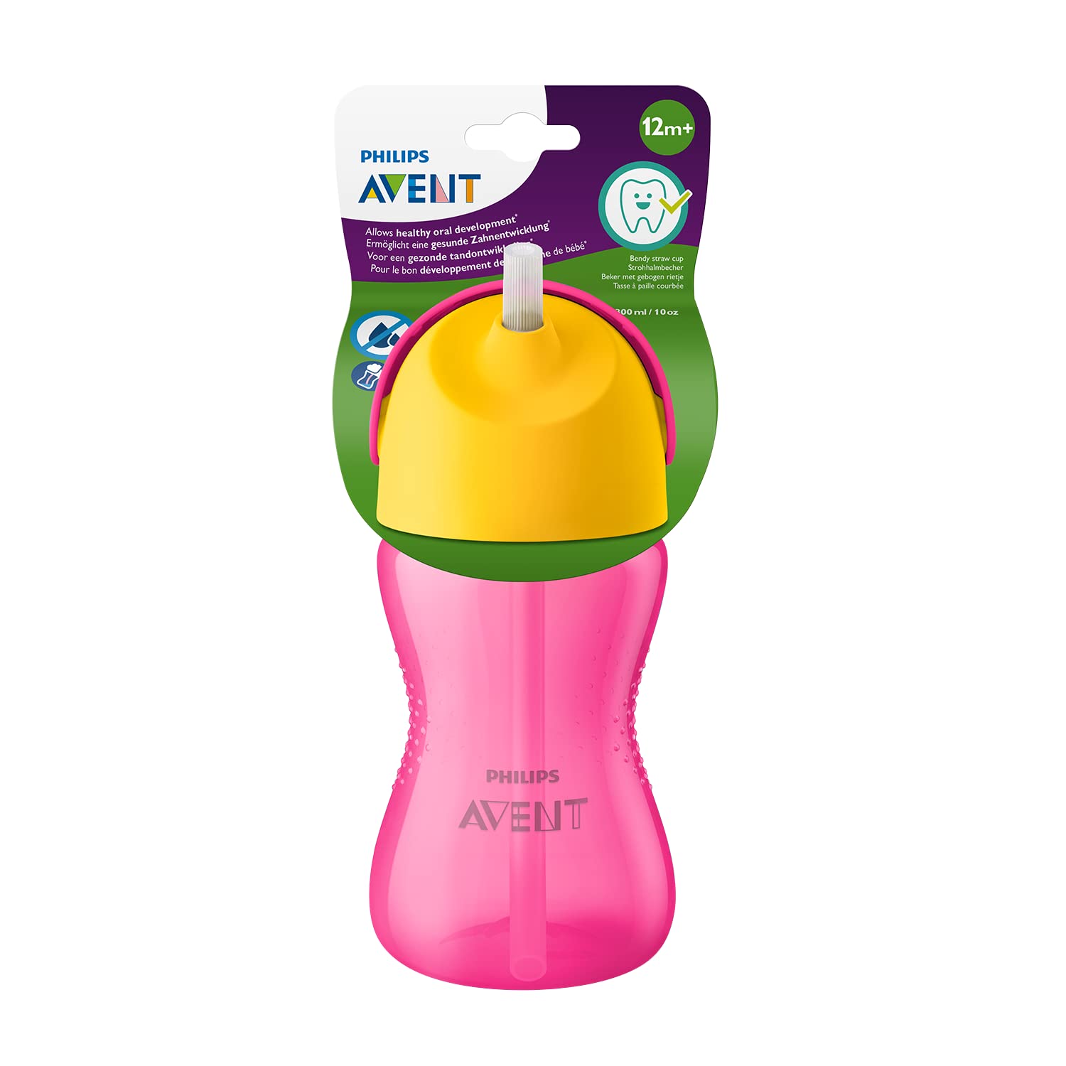 Foto 2 pulgar | Vaso Con Pajita Philips Avent Bendy, 300 Ml, Para Niños Pequeños, Color Rosa - Venta Internacional.
