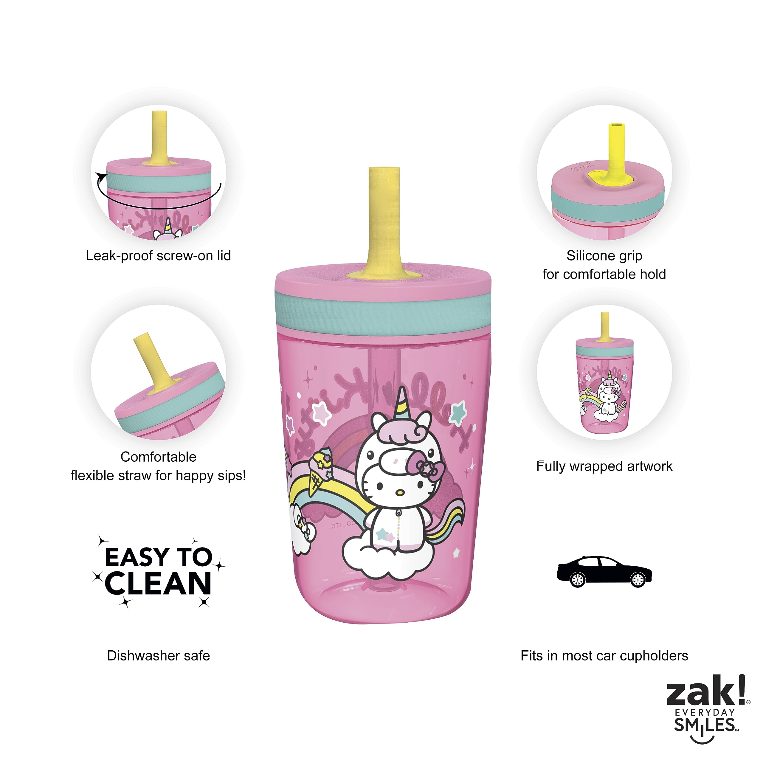 Foto 5 pulgar | Set De Vasos Zak Designs Hello Kitty Kelso De 450 Ml, Paquete De 2 Para Niños - Venta Internacional.