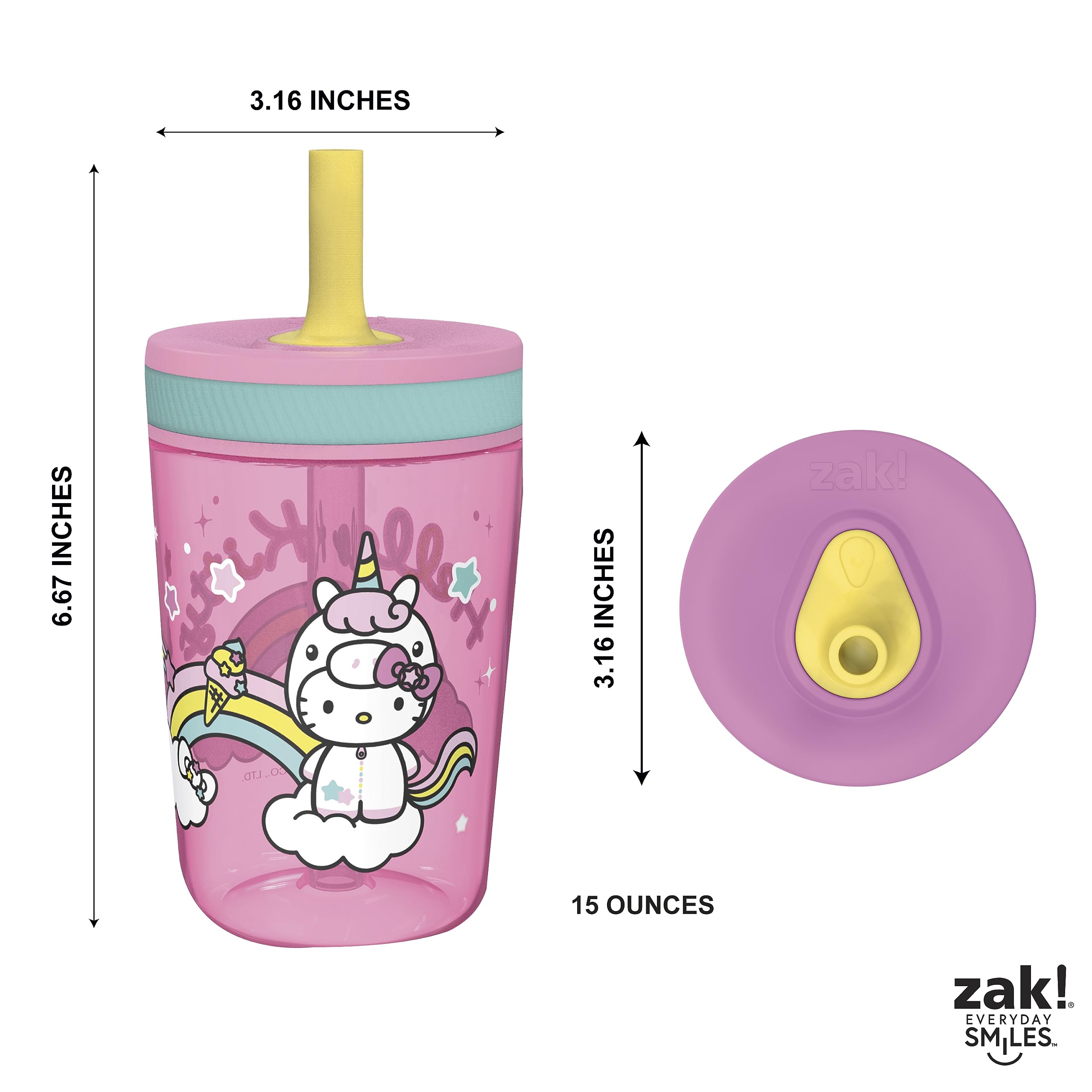 Foto 5 | Set De Vasos Zak Designs Hello Kitty Kelso De 450 Ml, Paquete De 2 Para Niños - Venta Internacional.