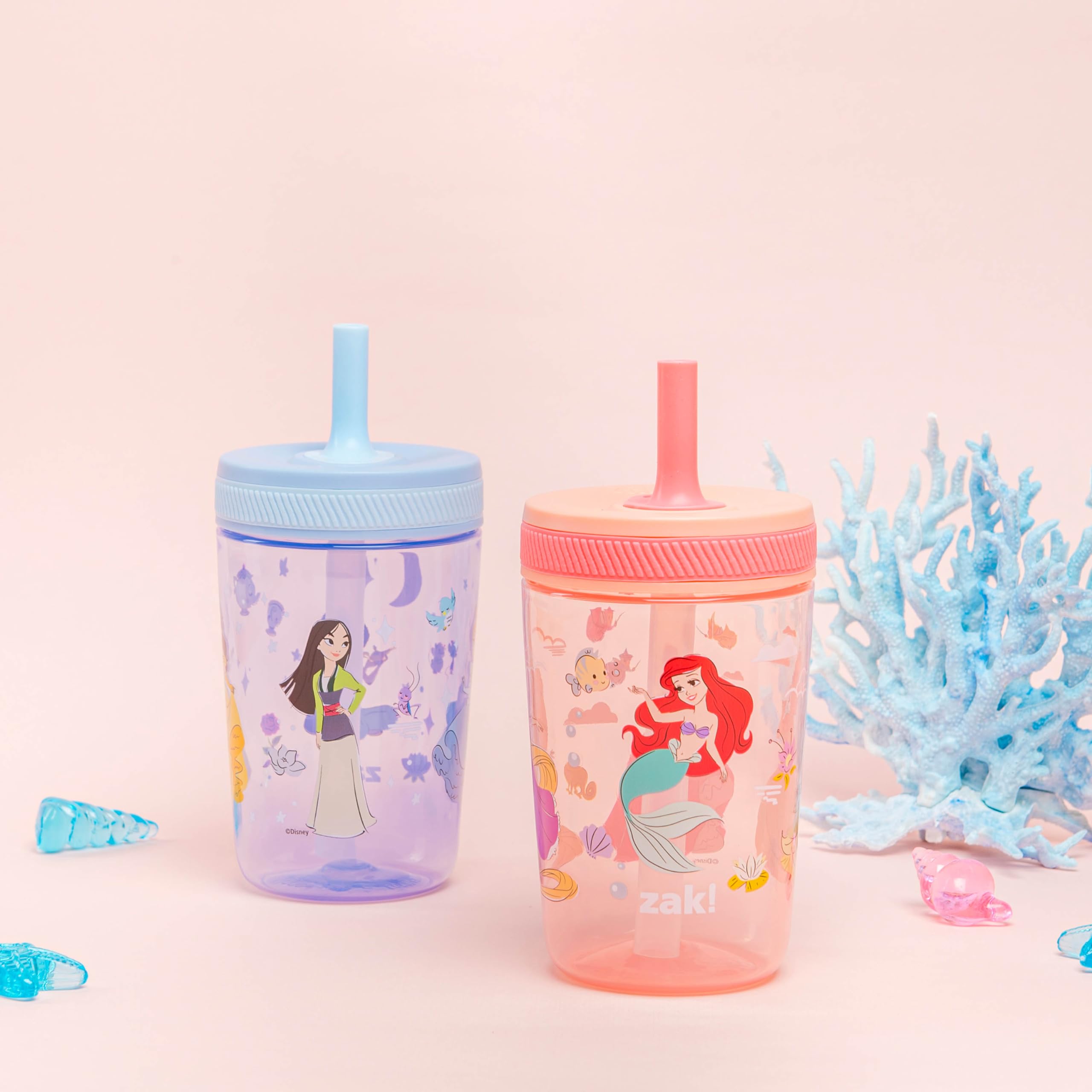 Foto 3 pulgar | Vaso Zak Designs Disney Princess Kelso, 450 Ml, Paquete De 2 - Venta Internacional.