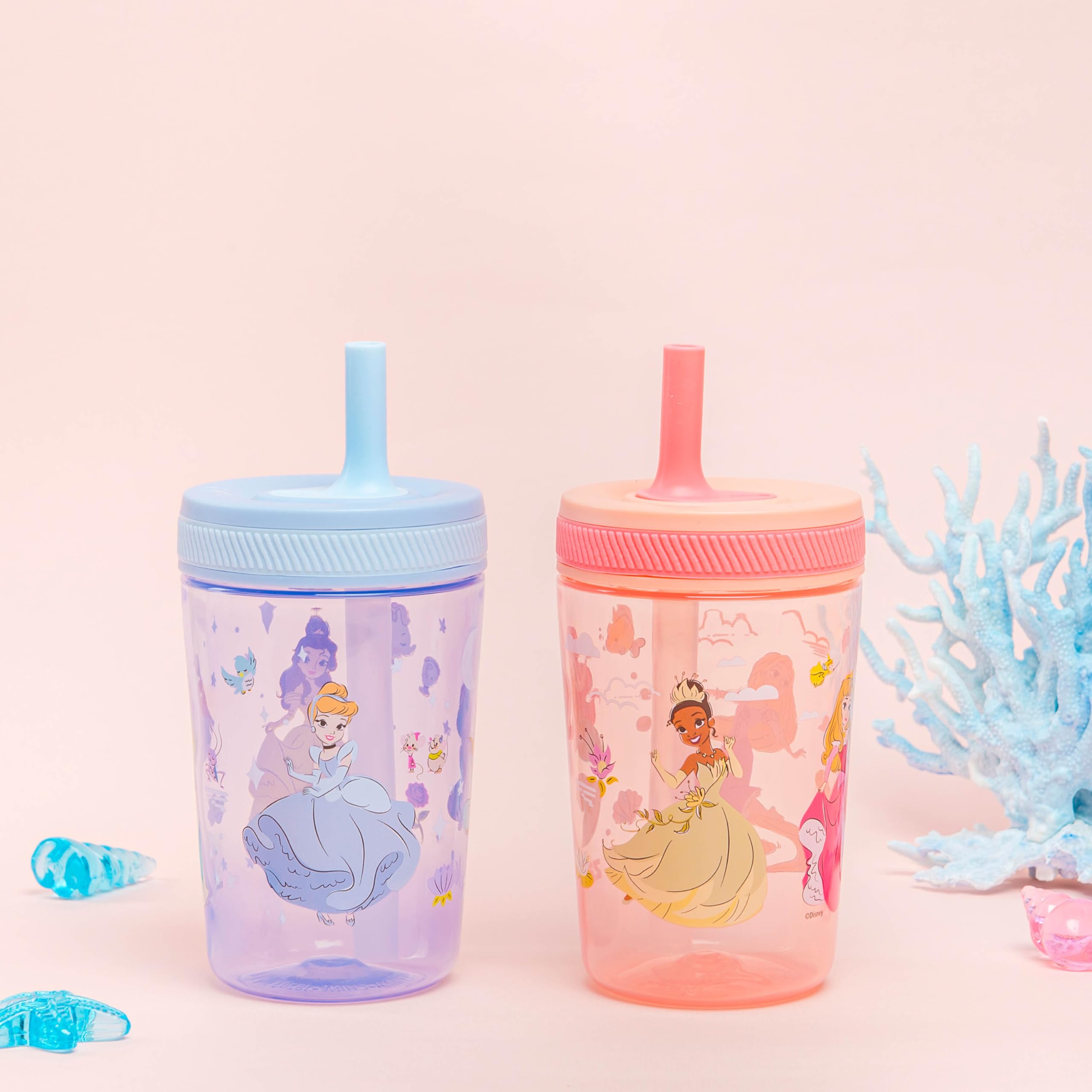 Foto 4 pulgar | Vaso Zak Designs Disney Princess Kelso, 450 Ml, Paquete De 2 - Venta Internacional.