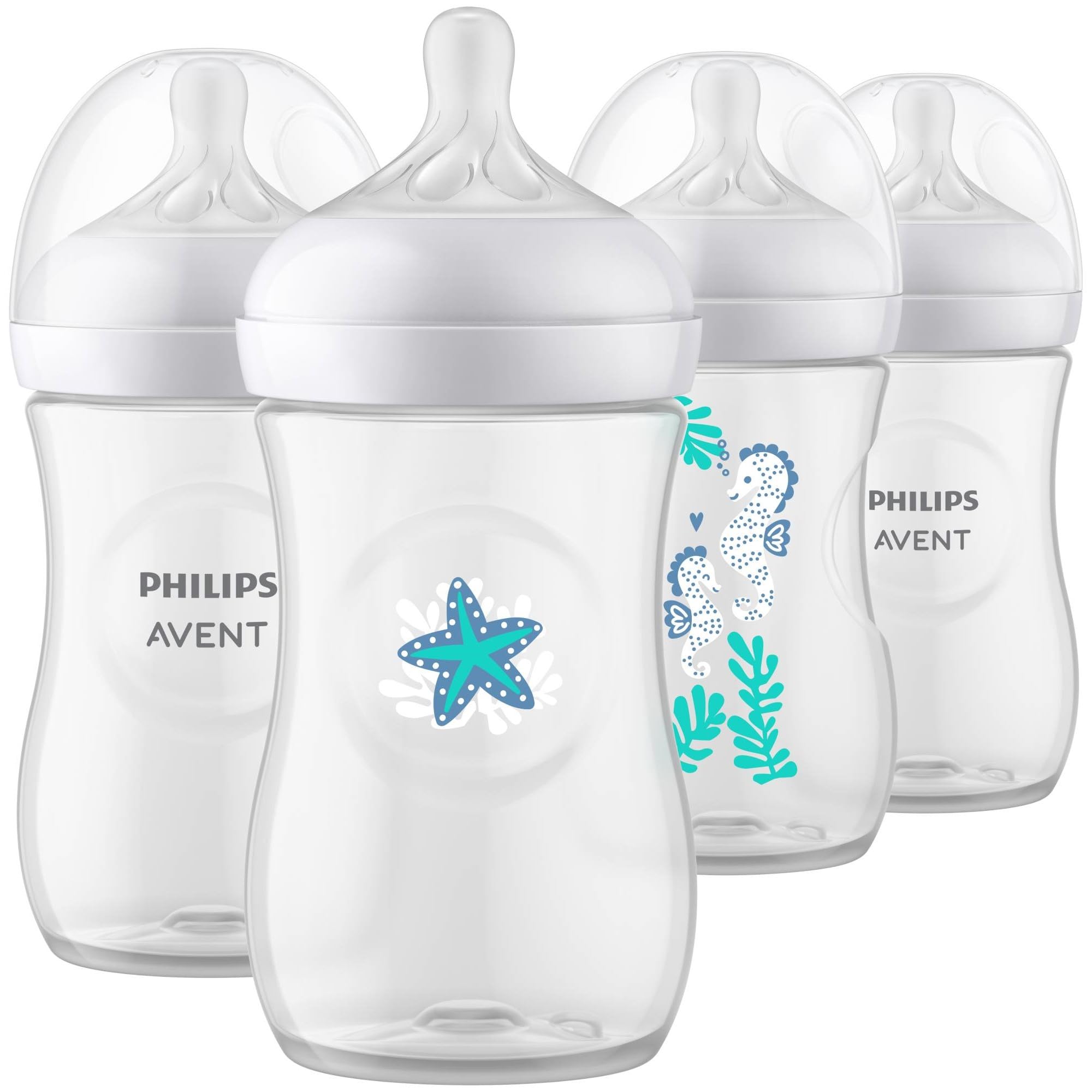 Biberón Philips Avent Natural 270 Ml, Paquete De 4, Diseño Marino - Venta Internacional.