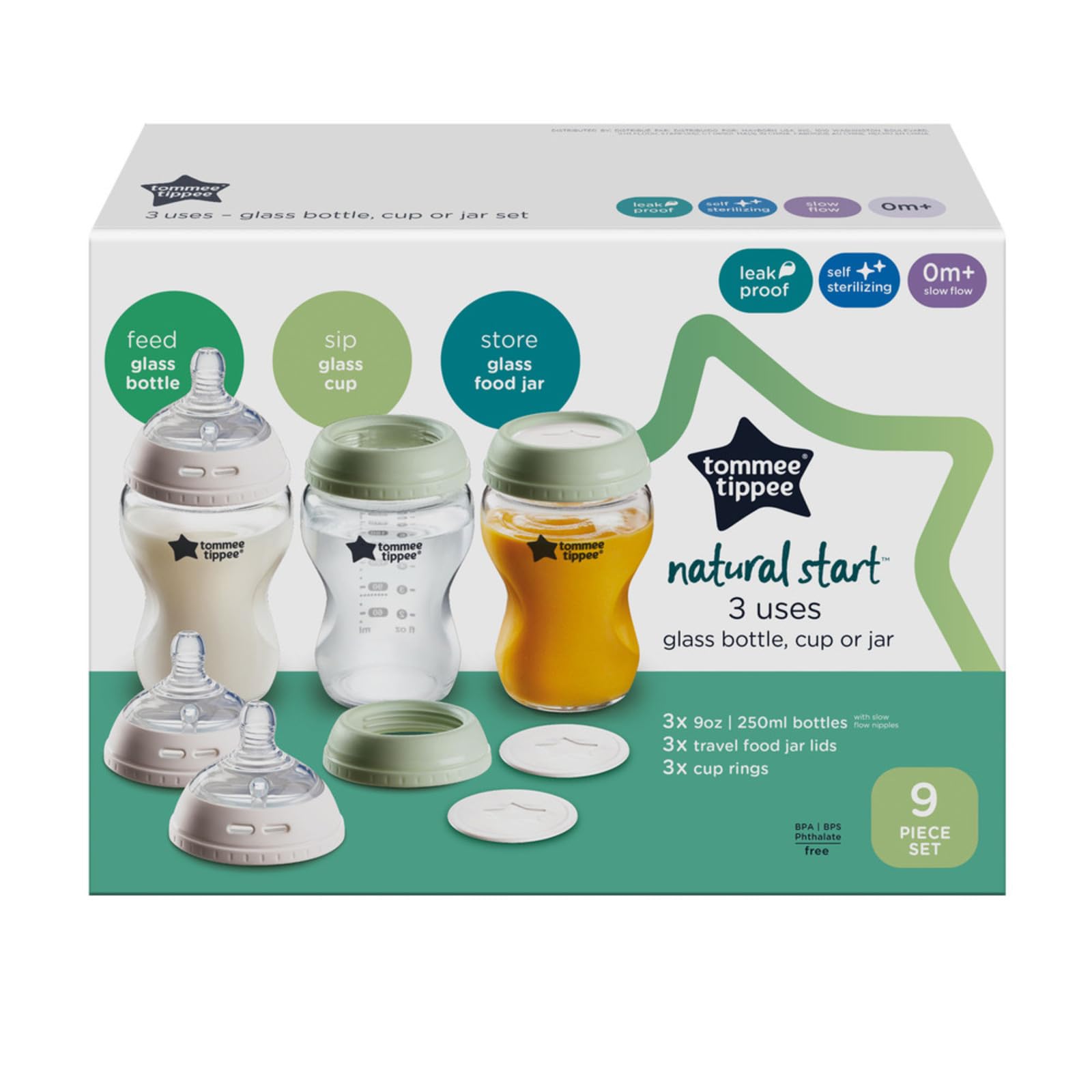 Foto 8 pulgar | Set De Botellas Tommee Tippee Natural Start Glass 270 Ml 3 Unidades - Venta Internacional.