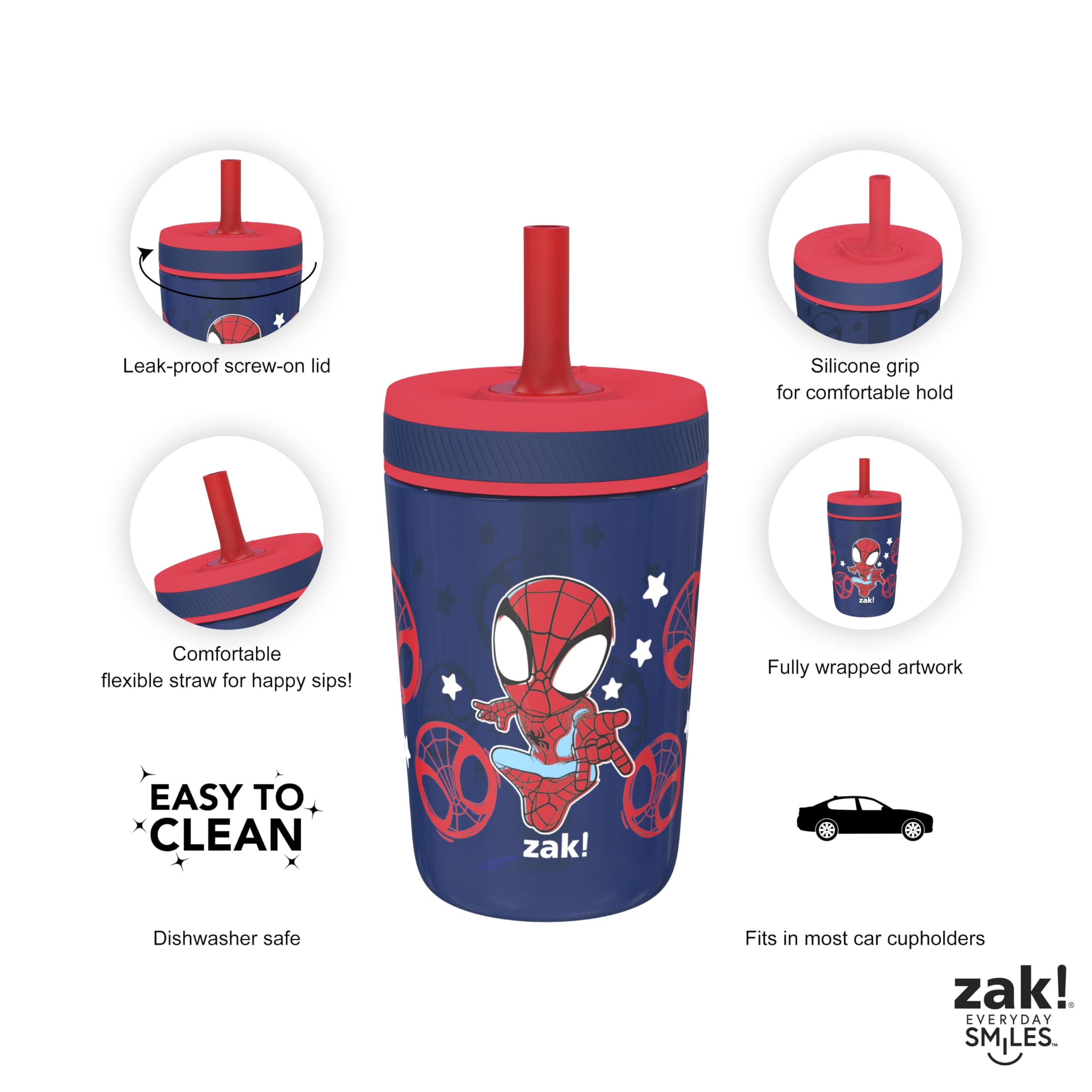 Foto 5 pulgar | Vasos Para Niños Pequeños Zak Designs Marvel Spider-man Kelso, 450 Ml, Paquete De 2 - Venta Internacional.