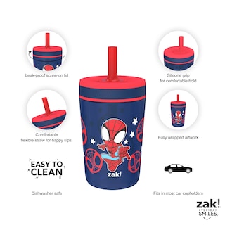 Foto 4 | Vasos Para Niños Pequeños Zak Designs Marvel Spider-man Kelso, 450 Ml, Paquete De 2 - Venta Internacional.