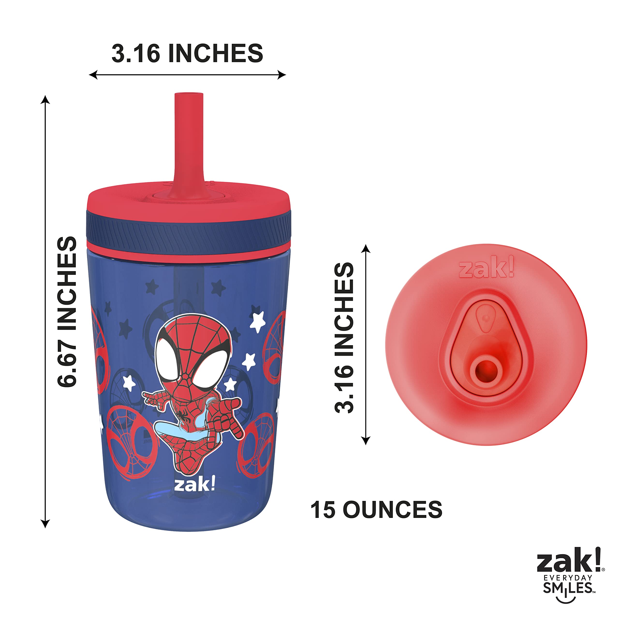 Foto 6 pulgar | Vasos Para Niños Pequeños Zak Designs Marvel Spider-man Kelso, 450 Ml, Paquete De 2 - Venta Internacional.