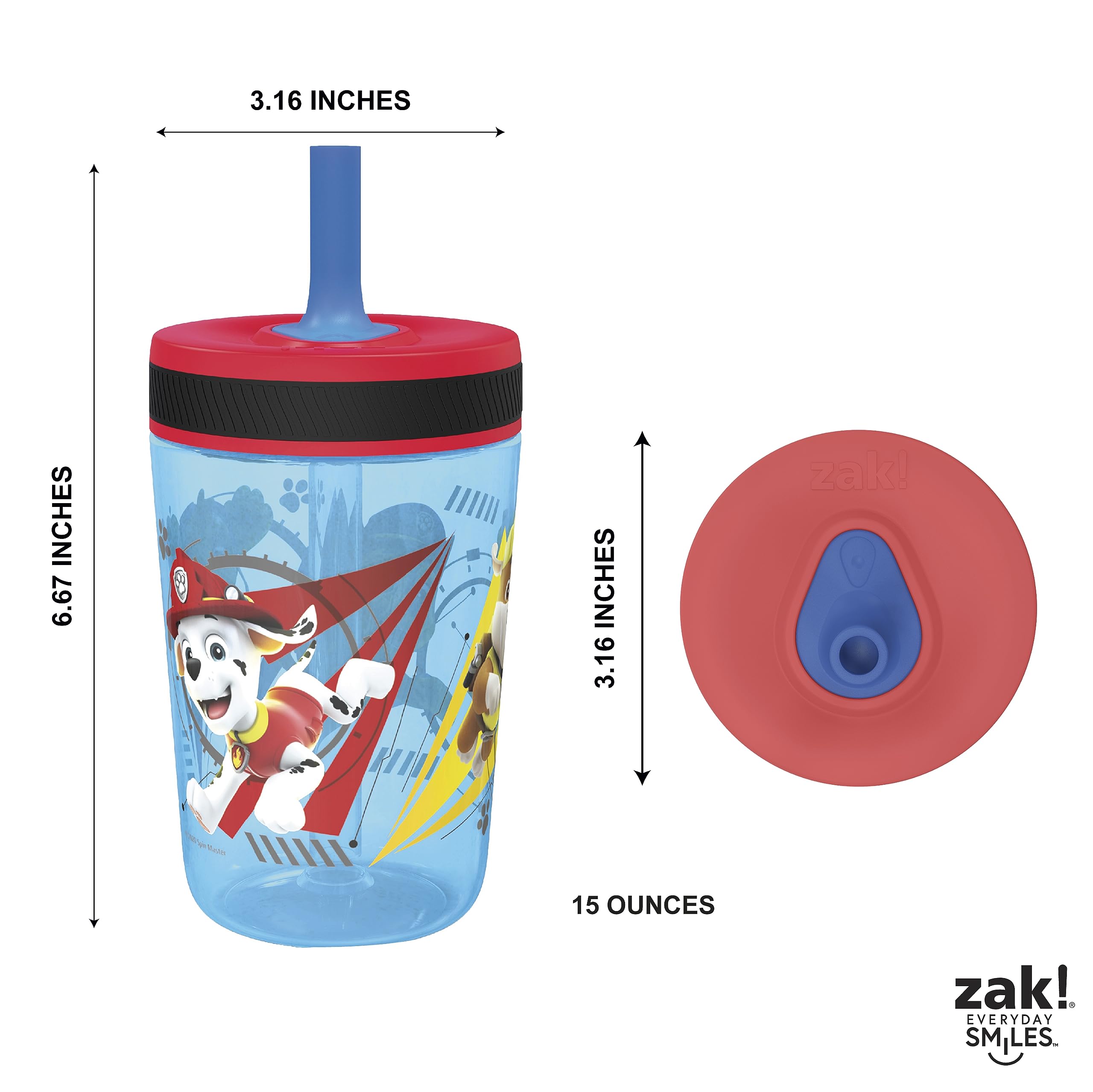 Foto 7 pulgar | Set De Vasos Zak Designs Paw Patrol Chase & Marshall, 450 Ml - Venta Internacional.