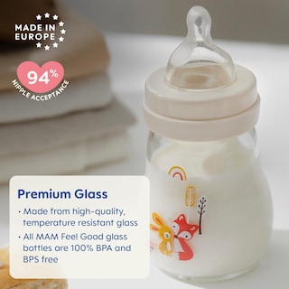 Foto 2 | Vasos Mam Feel Good Premium Glass 0 Meses 3 Piezas - Venta Internacional