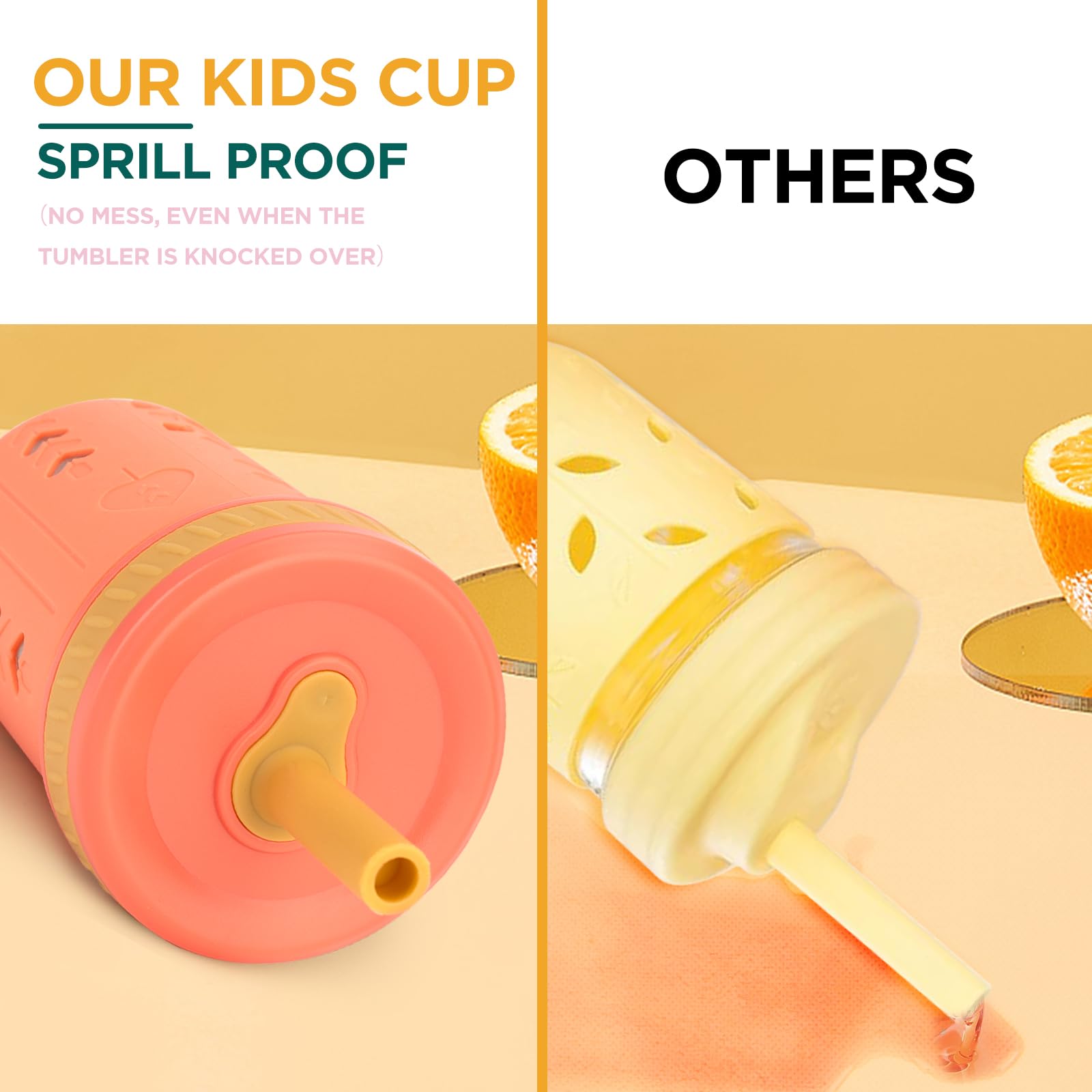 Foto 5 pulgar | Vasos Para Niños Pequeños Sippy Tronco De Acero Inoxidable De 300 Ml Con Fundas - Venta Internacional.