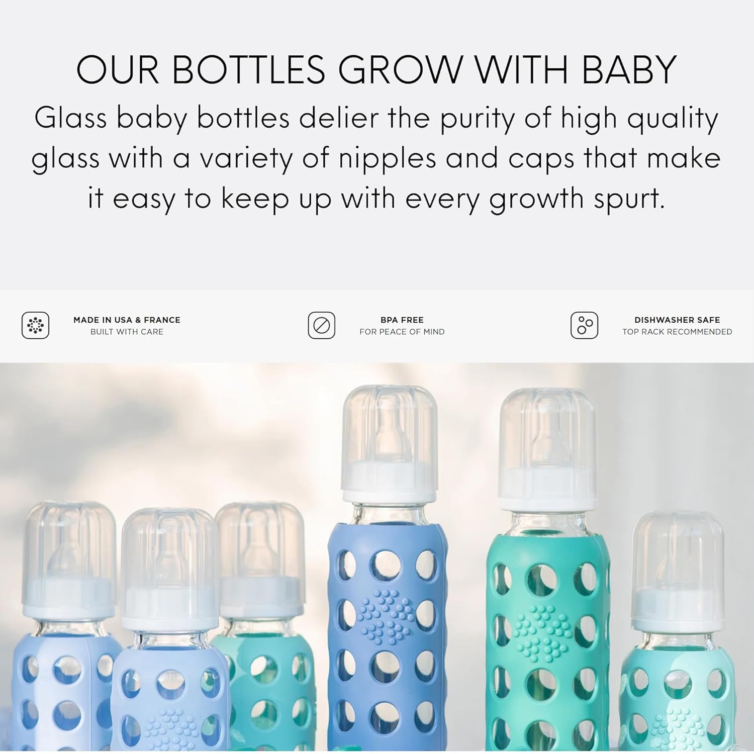 Foto 7 | Biberón De Vidrio Lifefactory, 250 Ml, Paquete De 2 Paquetes De Col Rizada Y Arándano - Venta Internacional.