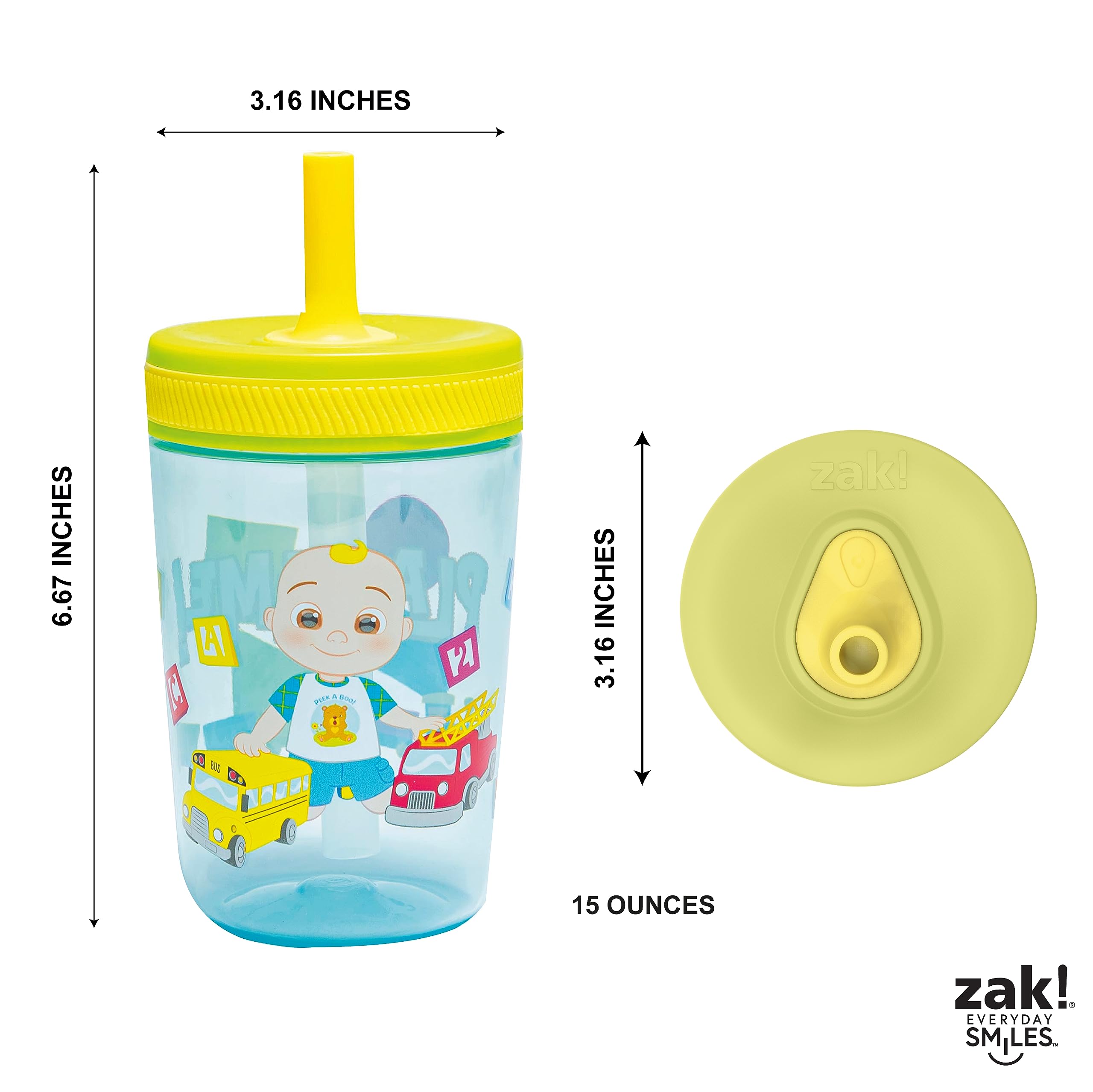 Foto 5 | Set De Vasos Zak Designs Cocomelon Kelso De 450 Ml Para Niños - Venta Internacional.