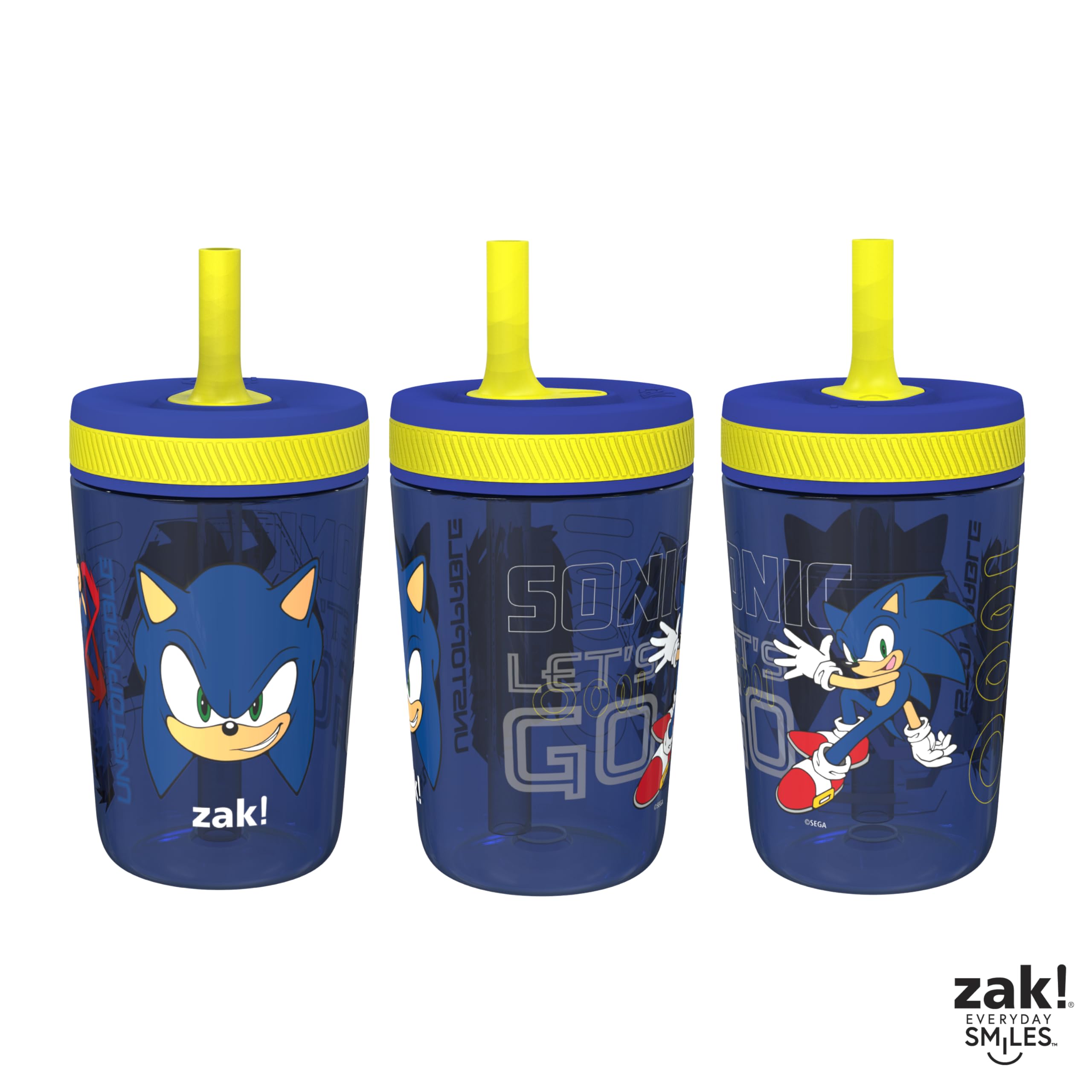 Foto 8 pulgar | Vaso Zak Designs Sonic The Hedgehog Kelso, 450 Ml, Paquete De 2 - Venta Internacional.