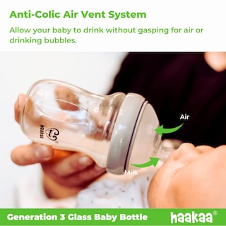 Foto 4 | Biberón De Vidrio Haakaa Generation 3, 160 Ml, 1 Paquete Con Tetina - Venta Internacional.