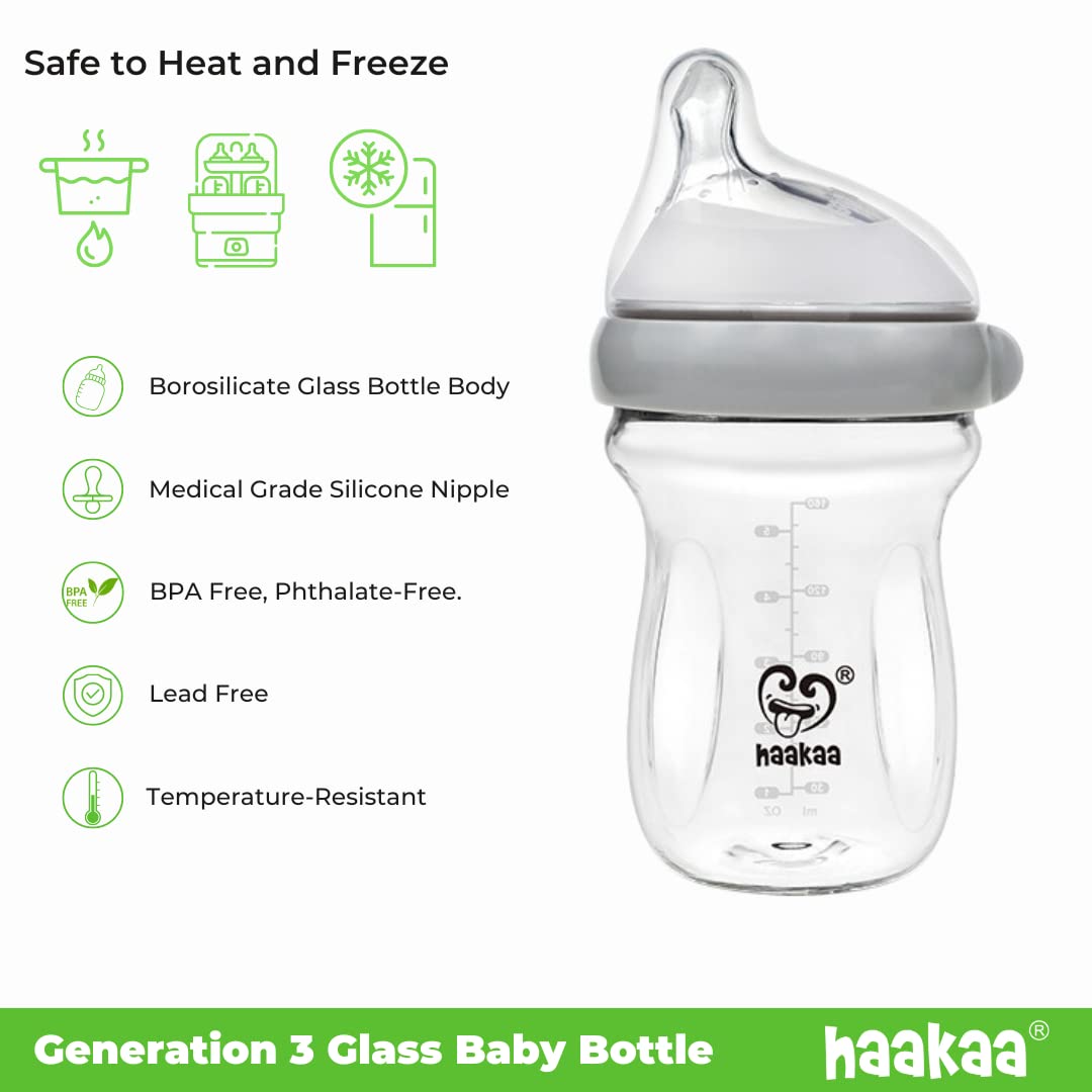 Foto 7 | Biberón De Vidrio Haakaa Generation 3, 160 Ml, 1 Paquete Con Tetina - Venta Internacional.