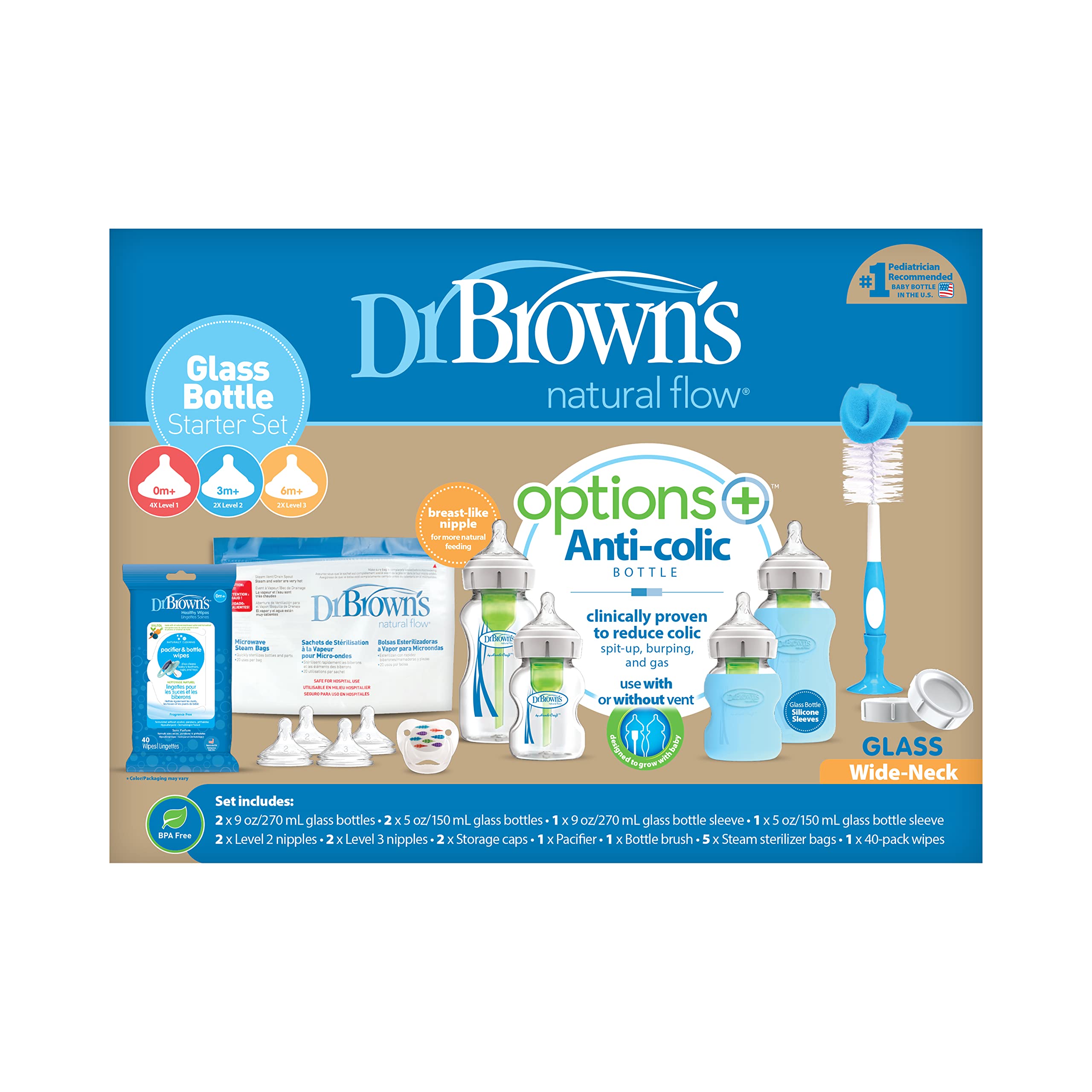 Foto 3 pulgar | Set De Biberones Dr. Brown's Natural Flow Anticolic Glass - Venta Internacional.