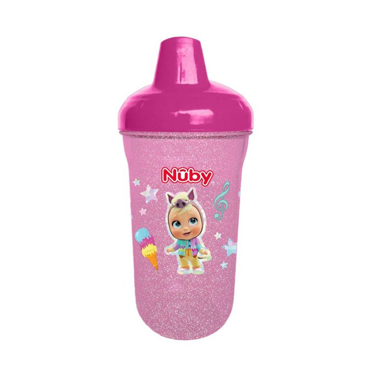 Vaso Entrenador Nuby Antiderrames Bebés Llorones 10oz Rosa