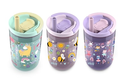 Foto 1 | Vaso Ello Kids Bop Tritan De 350 Ml Con Pajita, Paquete De 3 - Venta Internacional.