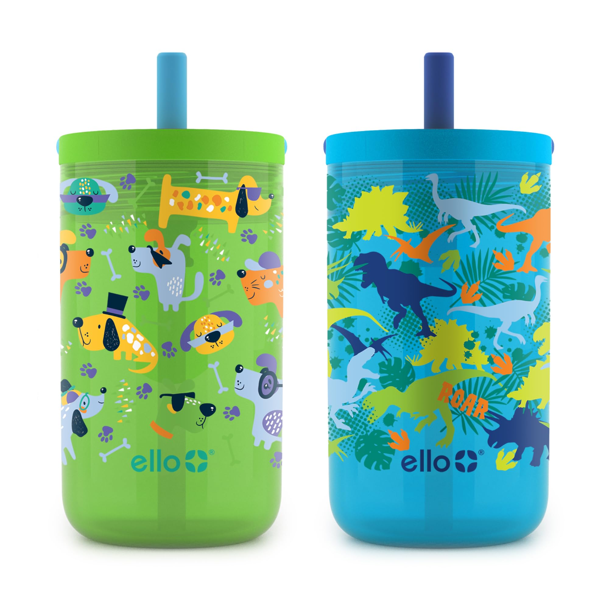 Foto 2 pulgar | Juego De Vasos Ello Bop Para Niños, Paquete De 2 Unidades, 350 Ml, Con Tapa Y Pajita, Sin Bpa - Venta Internacional.