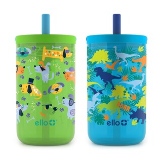 Foto 1 | Juego De Vasos Ello Bop Para Niños, Paquete De 2 Unidades, 350 Ml, Con Tapa Y Pajita, Sin Bpa - Venta Internacional.