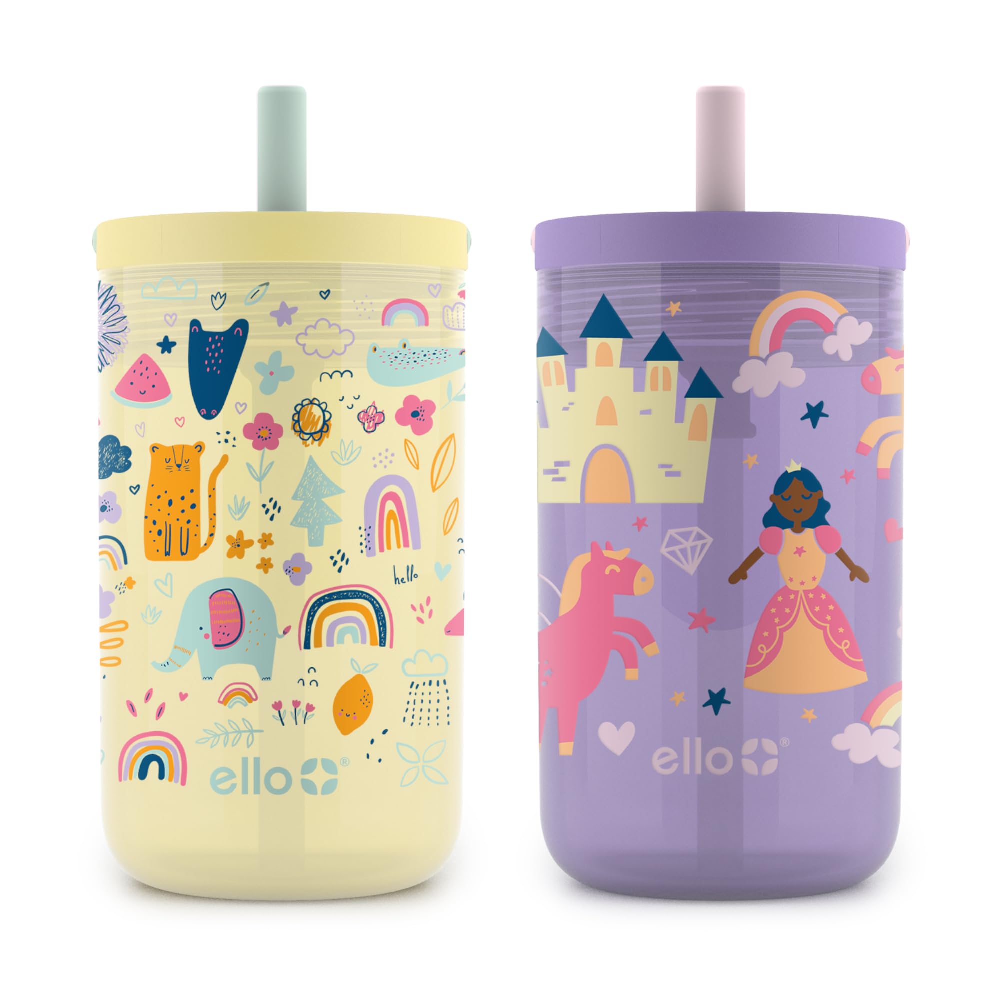 Foto 2 pulgar | Juego De Vasos Ello Bop De Plástico Para Niños De 360 Ml Con Pajita, Paquete De 2 - Venta Internacional.
