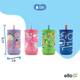 Foto 4 | Juego De Vasos Ello Bop De Plástico Para Niños De 360 Ml Con Pajita, Paquete De 2 - Venta Internacional.