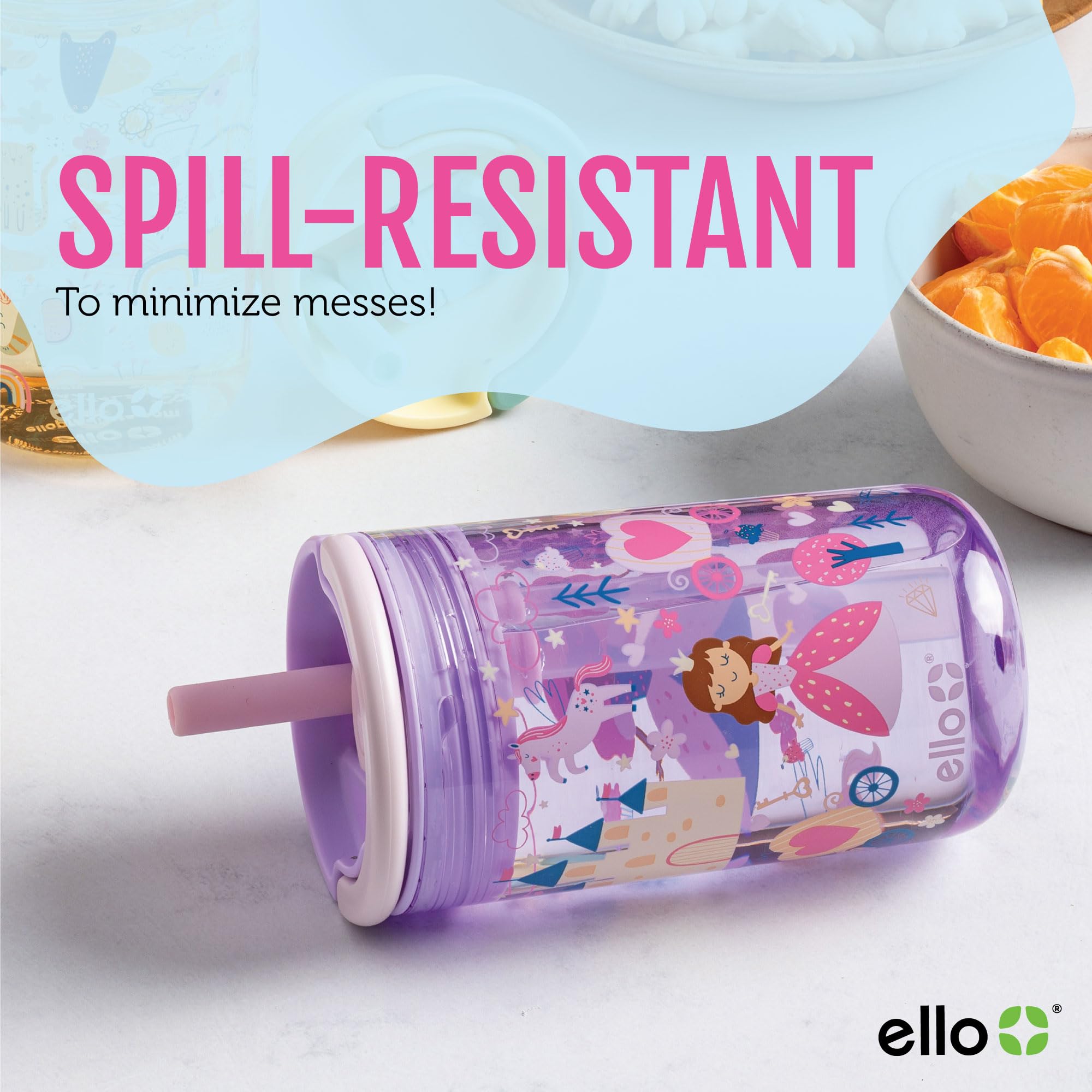 Foto 7 pulgar | Juego De Vasos Ello Bop De Plástico Para Niños De 360 Ml Con Pajita, Paquete De 2 - Venta Internacional.