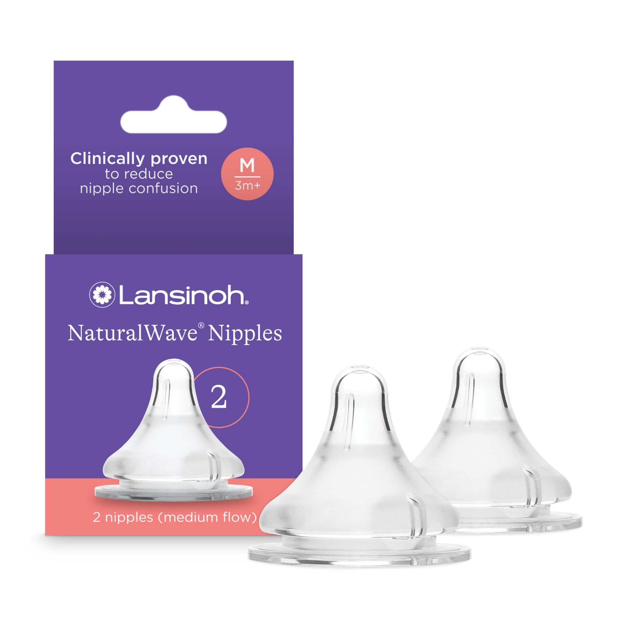 Boquillas Para Biberones Lansinoh Naturalwave De 3 Meses O Más, 2 Unidades - Venta Internacional.