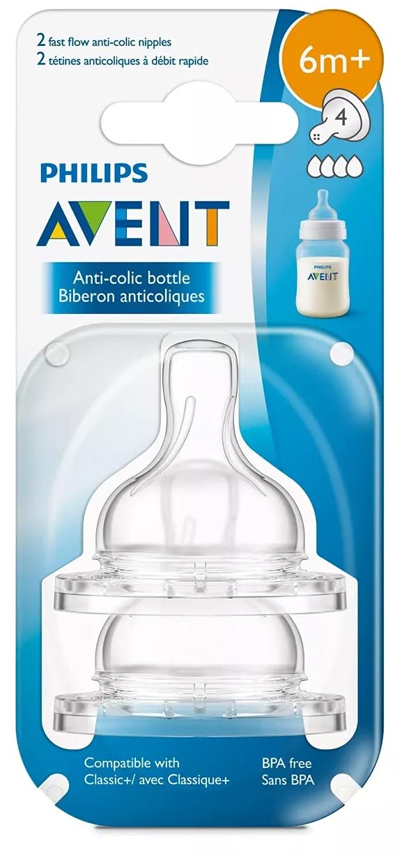 Foto 2 pulgar | Nipple Philips Avent Anticolic Fast Flow A Partir De 6 Meses (paquete De 4) - Venta Internacional.