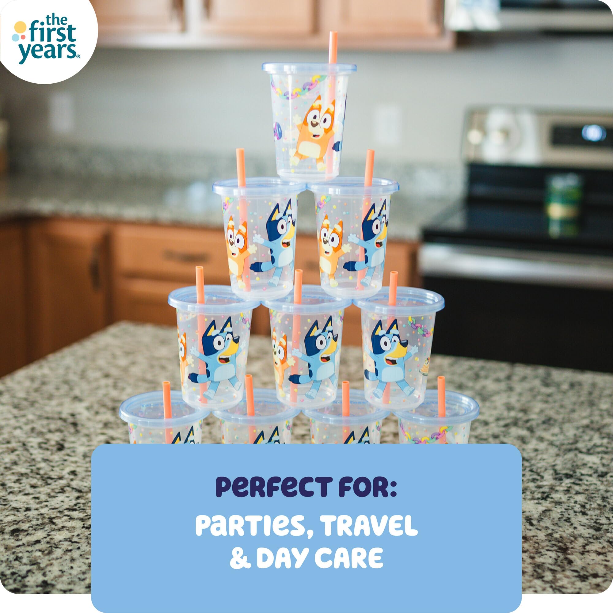 Foto 5 pulgar | Vaso con Popote The First Years Bluey Take & Toss 240 Ml 24 Unidades - Venta Internacional