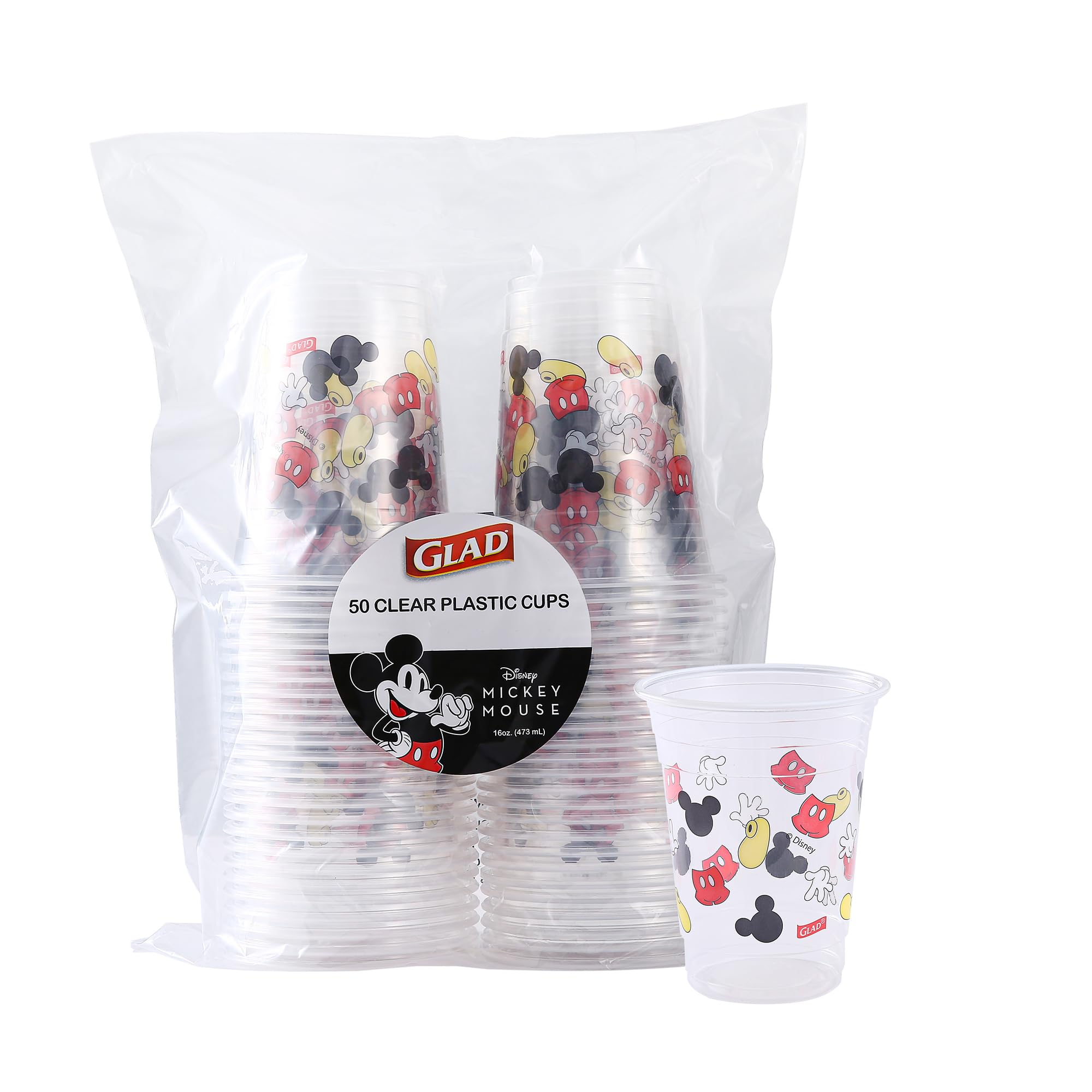 Foto 2 pulgar | Vasos De Plástico Glad For Kids Disney Mickey Mouse, 473 Ml, 50 Unidades - Venta Internacional.