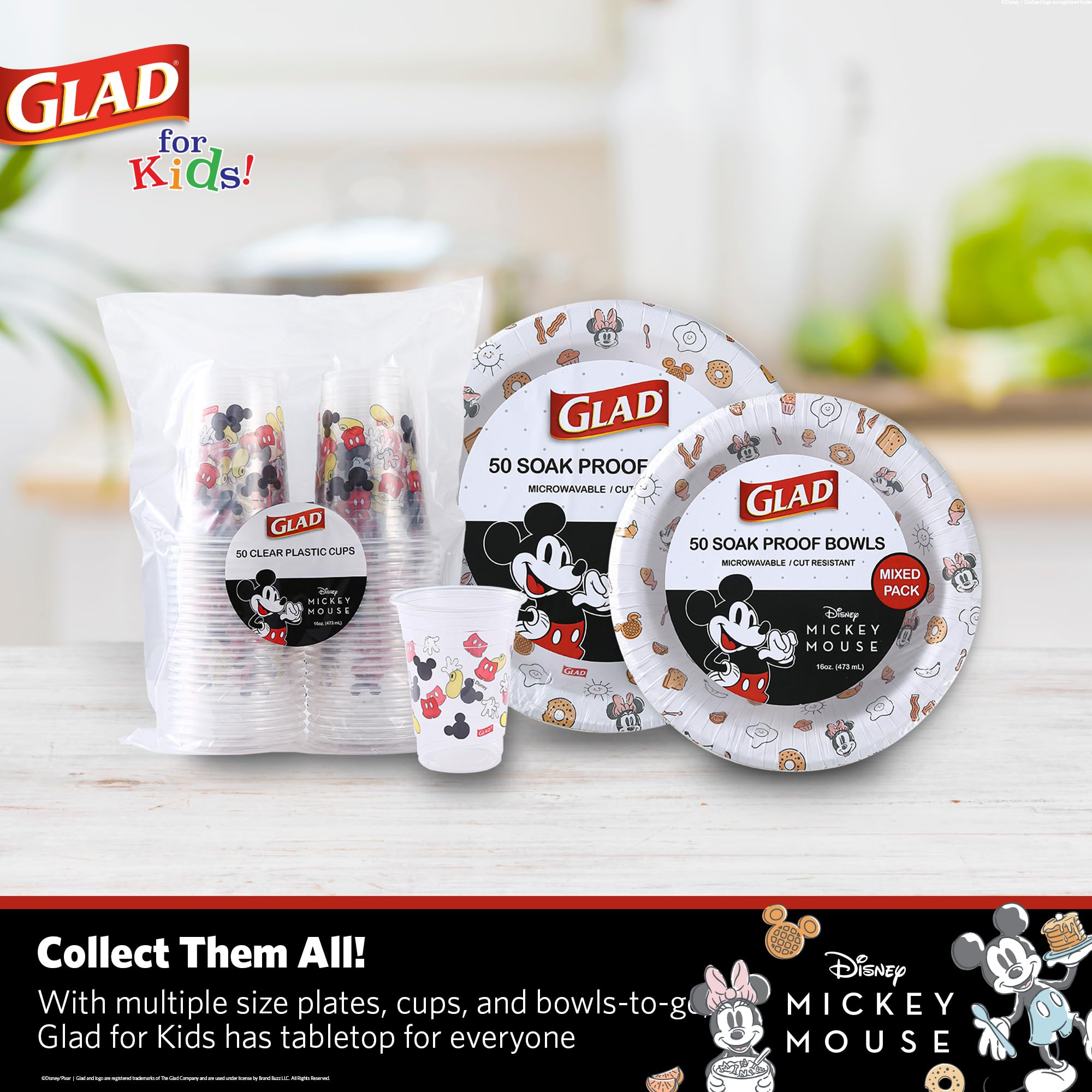 Foto 7 pulgar | Vasos De Plástico Glad For Kids Disney Mickey Mouse, 473 Ml, 50 Unidades - Venta Internacional.
