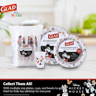 Foto 6 | Vasos De Plástico Glad For Kids Disney Mickey Mouse, 473 Ml, 50 Unidades - Venta Internacional.