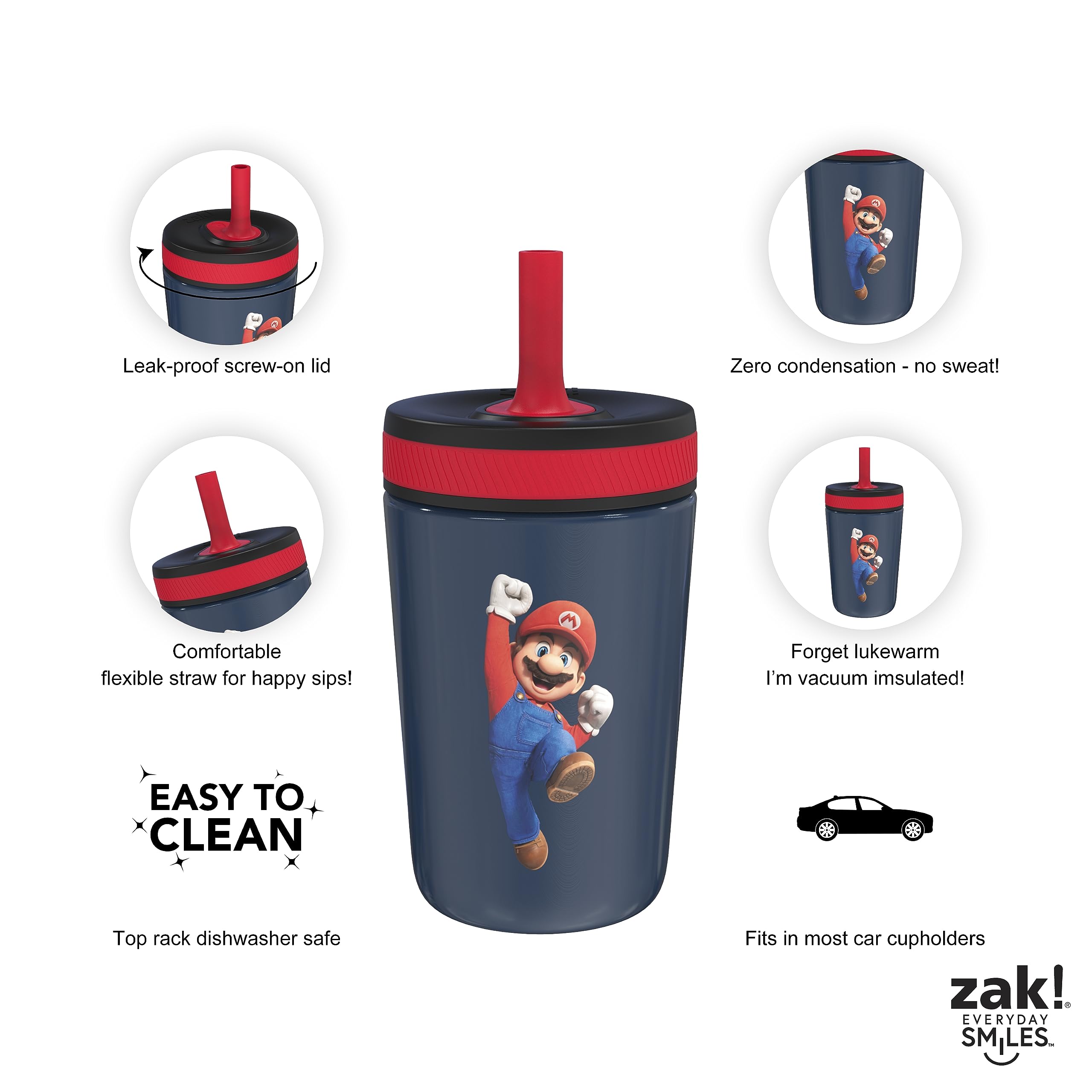 Foto 5 pulgar | Copa Para Niños Pequeños, Zak Diseña La Película Kelso De Super Mario Bros., 360 Ml - Venta Internacional.