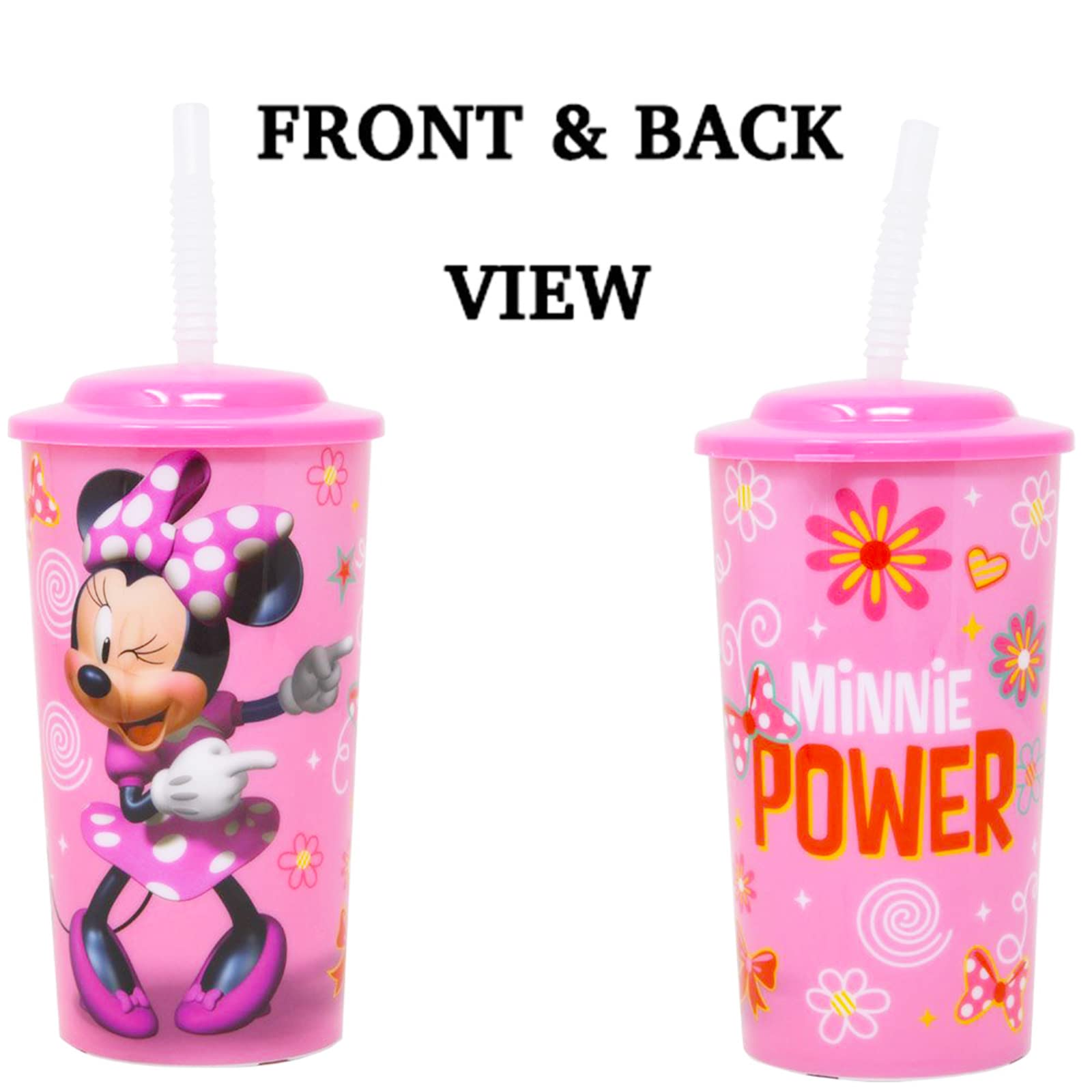 Foto 2 | Juego de Vasos Disney Minnie Mouse 6 Piezas + Pegatinas y Colgador de Puerta - Venta Internacional