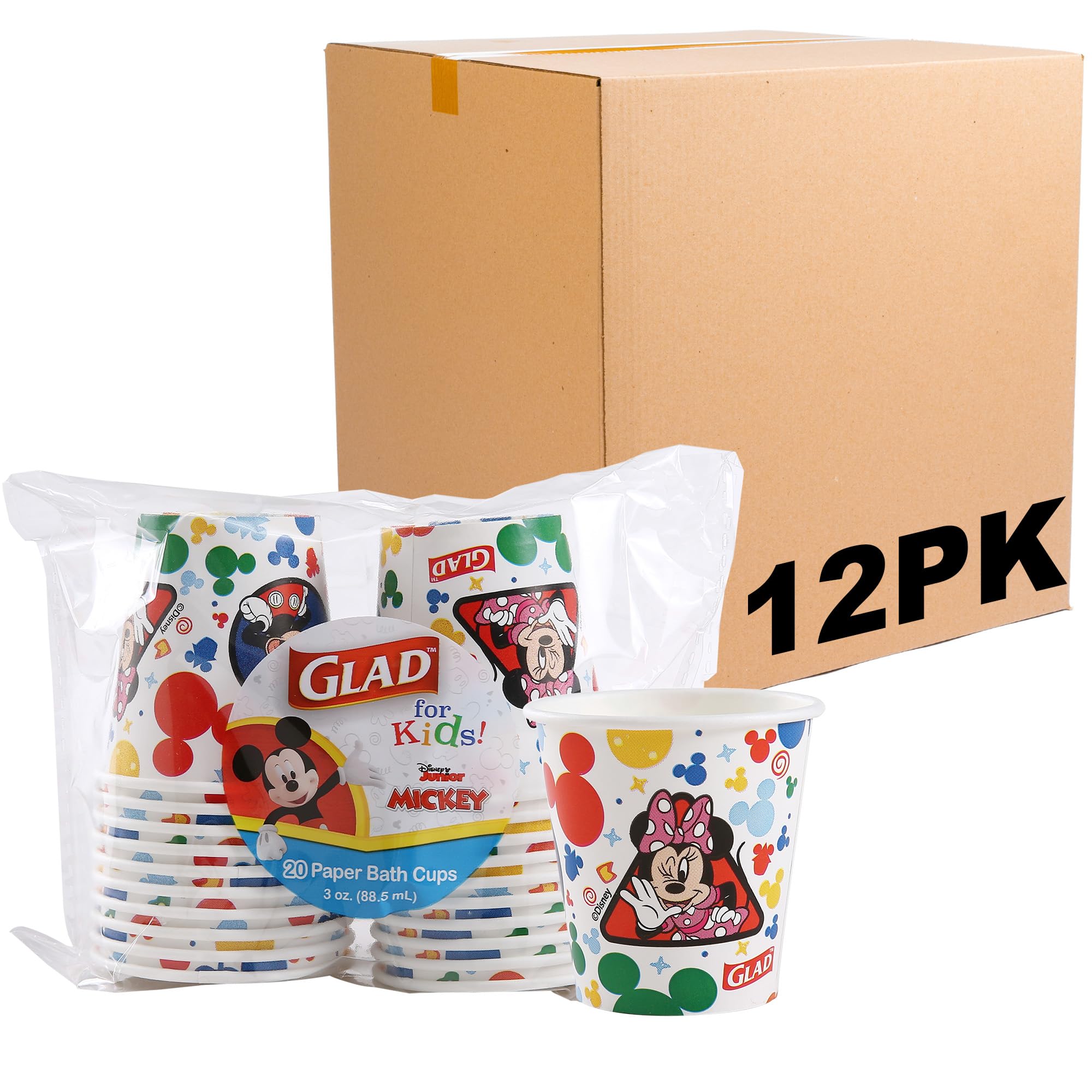Foto 2 pulgar | Vasos De Papel Para Baño Glad For Kids Disney Mickey, 90 Ml, 20 Unidades - Venta Internacional.
