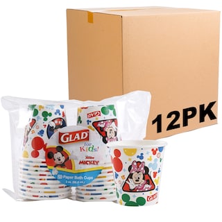 Foto 1 | Vasos De Papel Para Baño Glad For Kids Disney Mickey, 90 Ml, 20 Unidades - Venta Internacional.