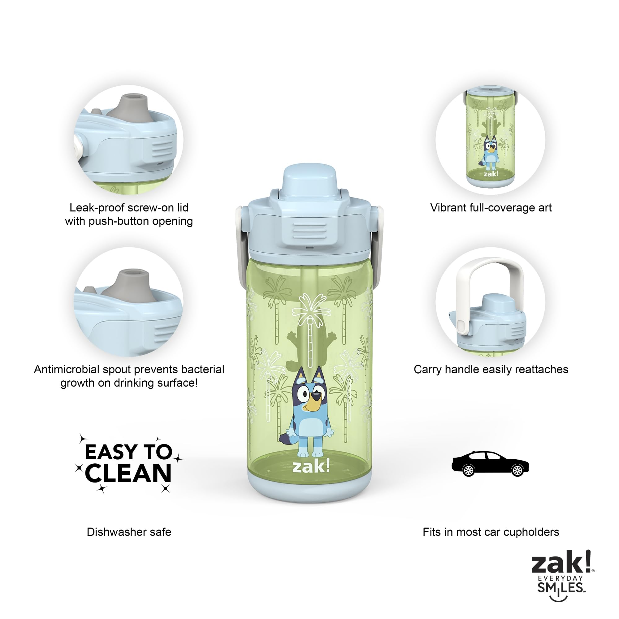 Foto 3 pulgar | Juego de Botellas Zak Designs Beacon Bluey 473 Ml 2 Piezas- Venta Internacional