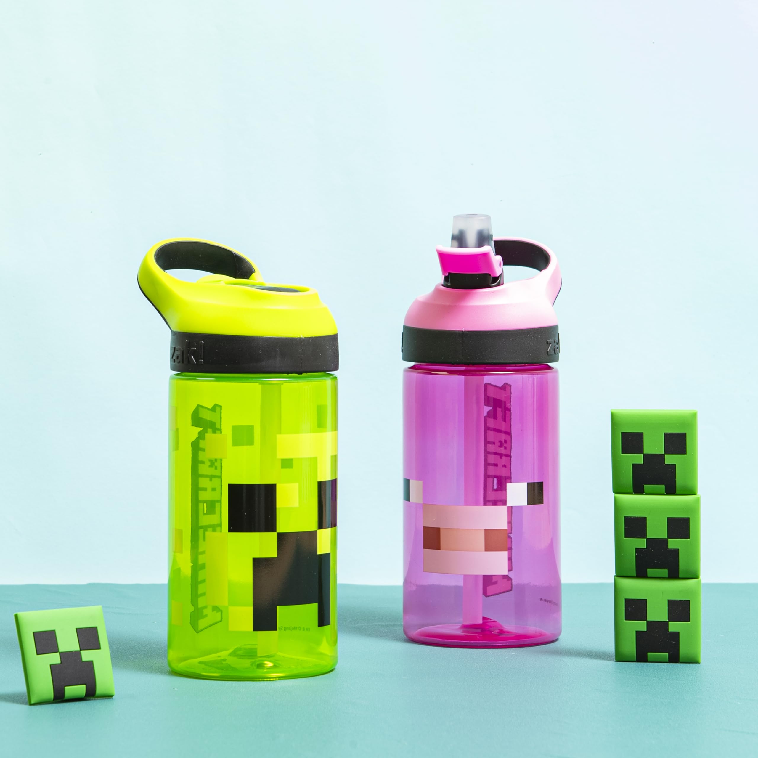 Foto 2 | Botella De Agua Zak Designs Minecraft Kids, 480 Ml, Juego De 2 Piezas - Venta Internacional.