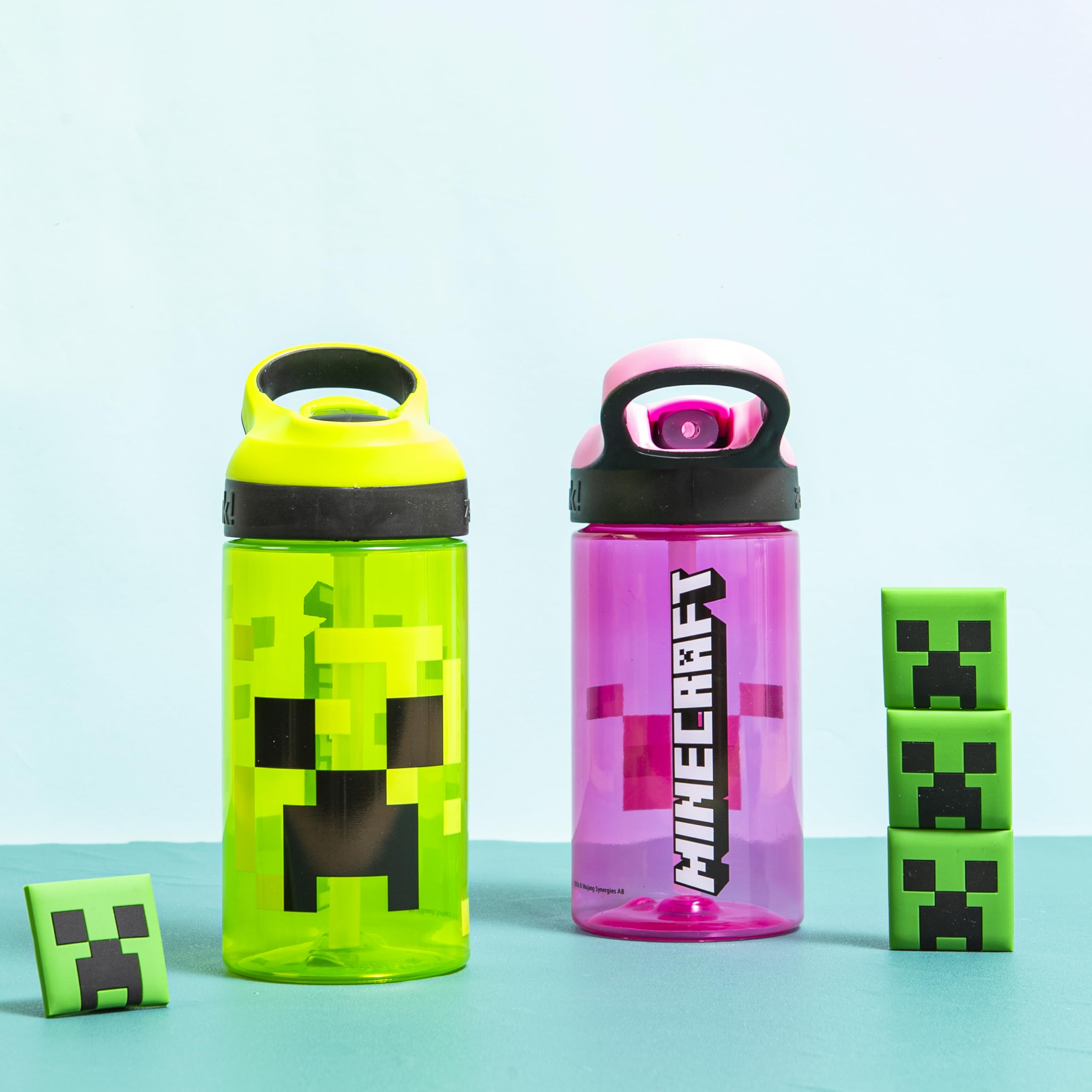 Foto 3 | Botella De Agua Zak Designs Minecraft Kids, 480 Ml, Juego De 2 Piezas - Venta Internacional.