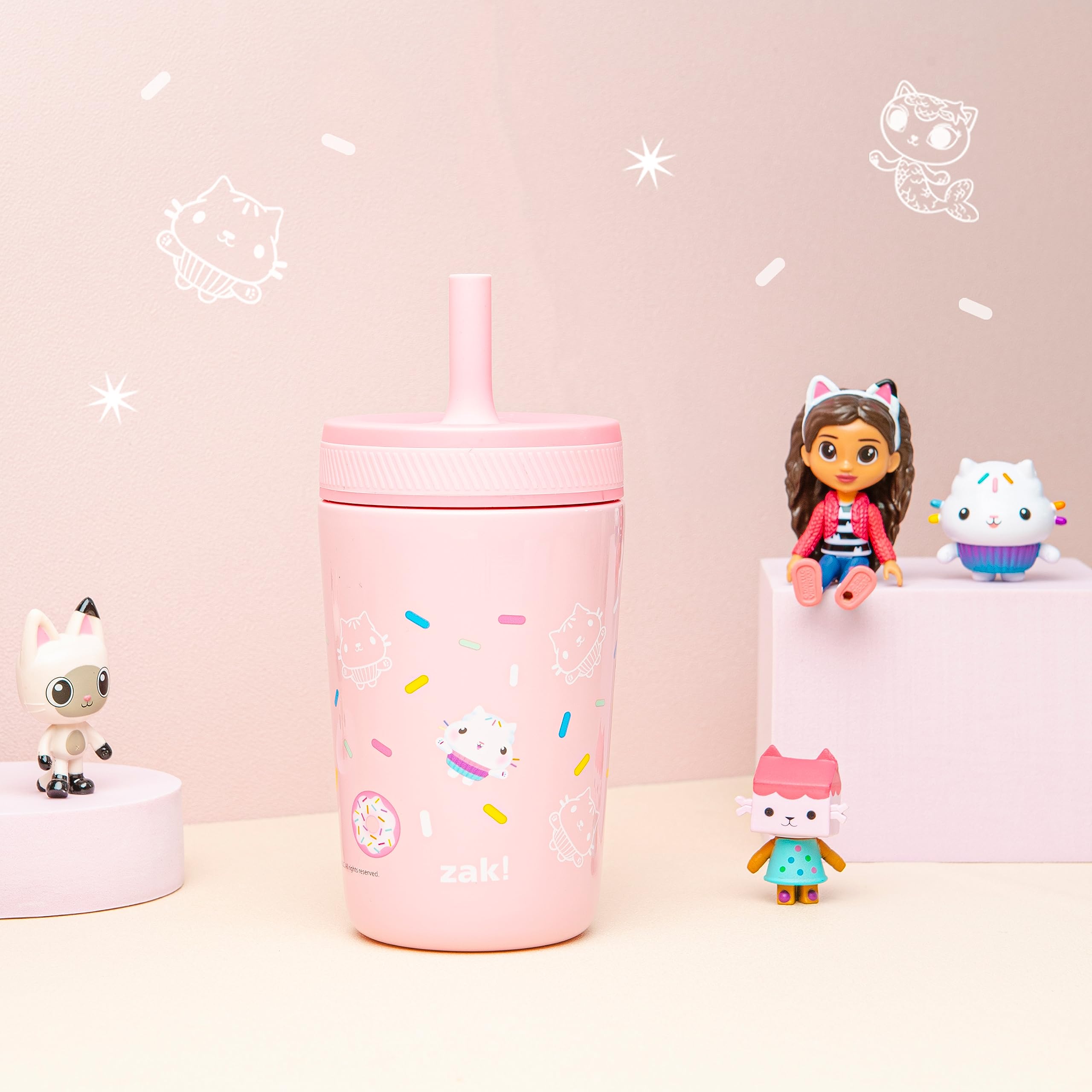 Foto 3 pulgar | Vaso Para Sorber Zak Designs Dreamworks Gabby's Dollhouse Kelso 360 Ml - Venta Internacional.